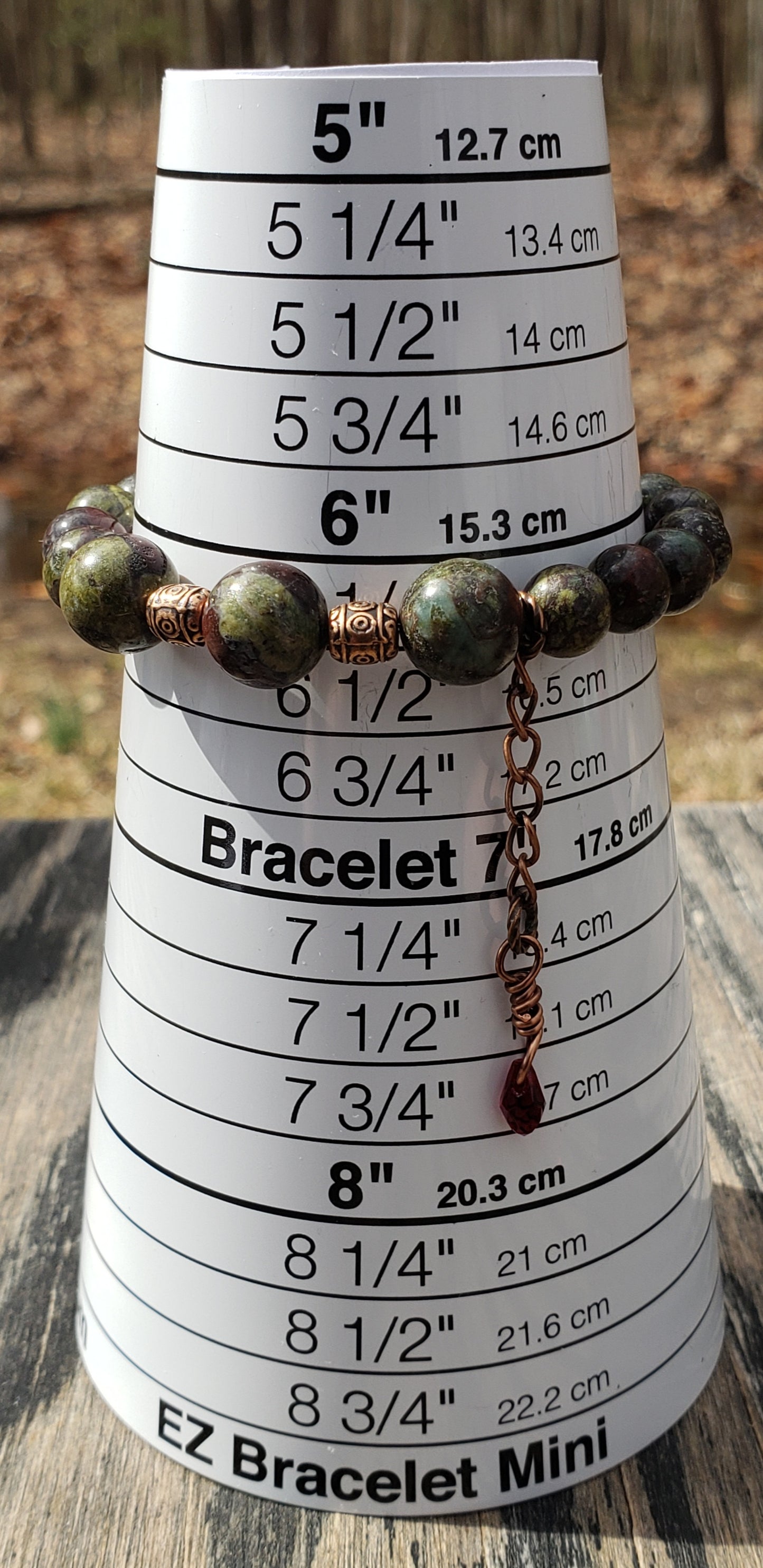 Dragons Blood Stretch Bracelet with Crystal Blood Drop Dangle JL42