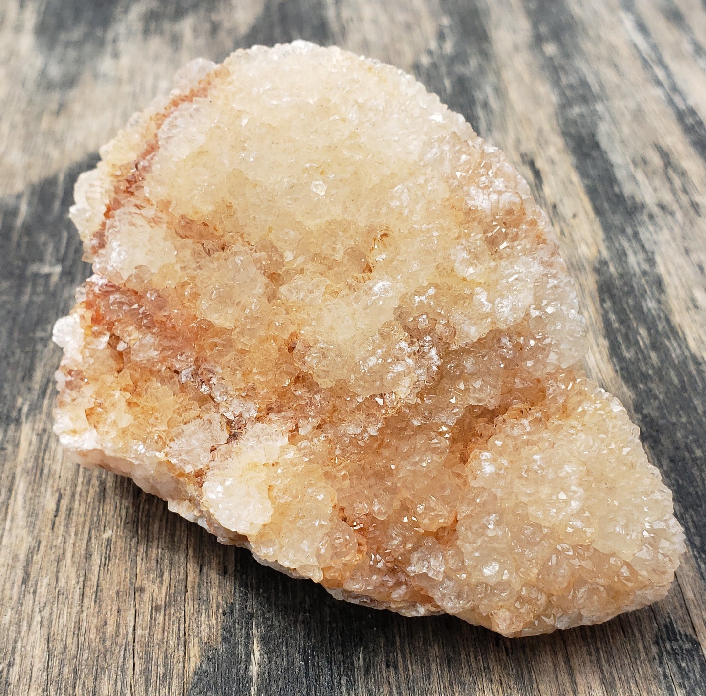 Quartz Crystal Druzy Druse on Lace Agate, Missouri, Champagne Color DR44
