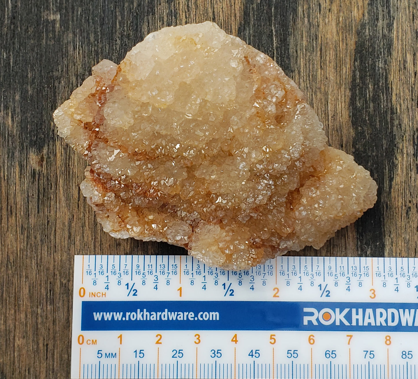Quartz Crystal Druzy Druse on Lace Agate, Missouri, Champagne Color DR44