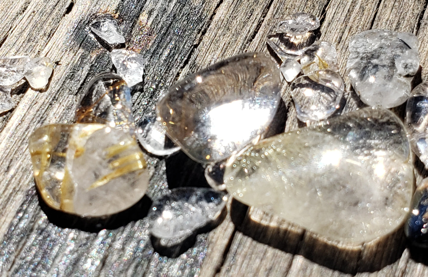 Jumbo Jar of Tumbled Rutilated Quartz Limited Supply ItemJJRRQ