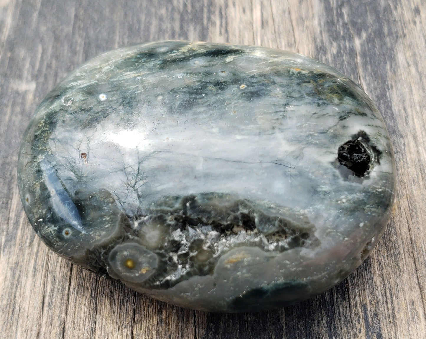 Ocean Jasper Palm Stone PS08 Orbicular Jasper