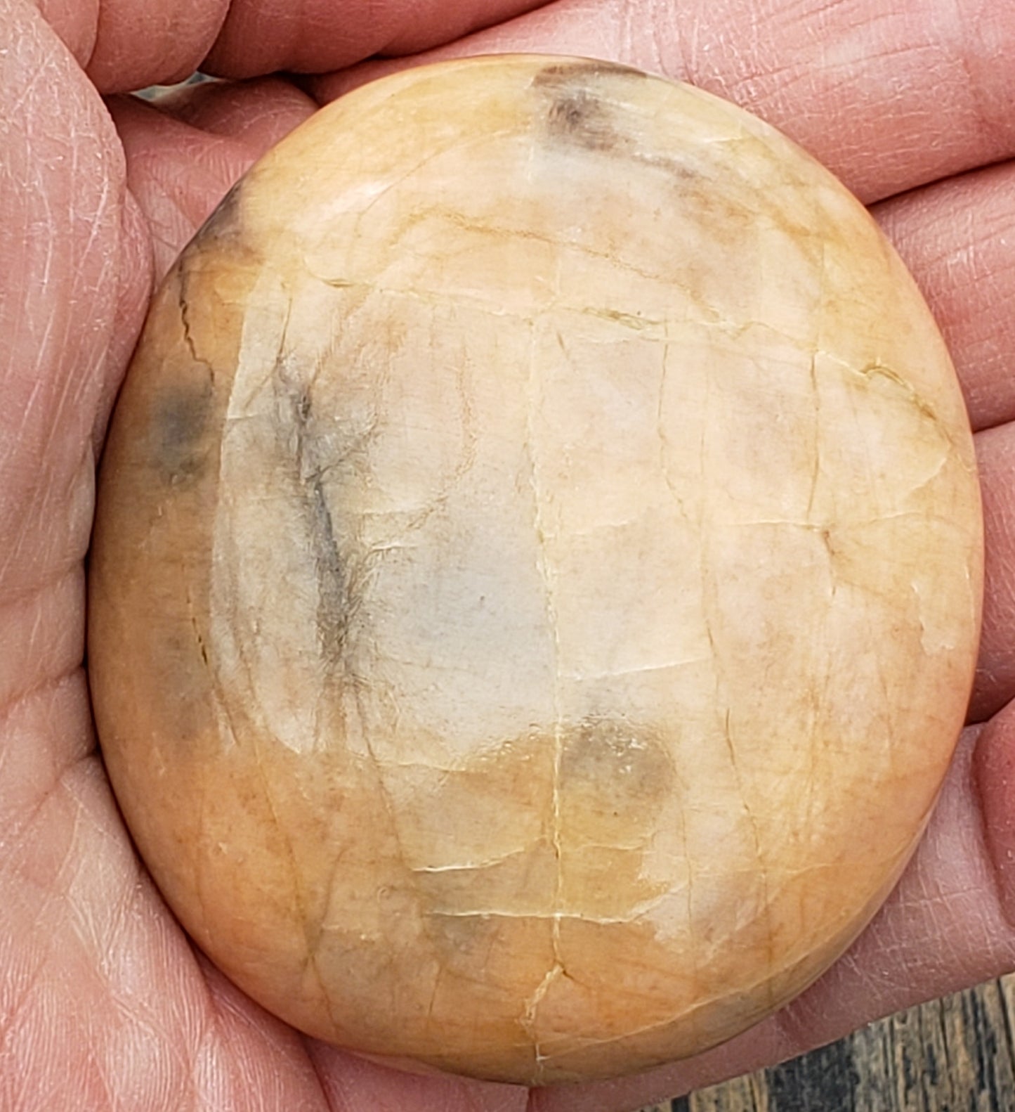 Peach Moonstone Palm Stone PS09
