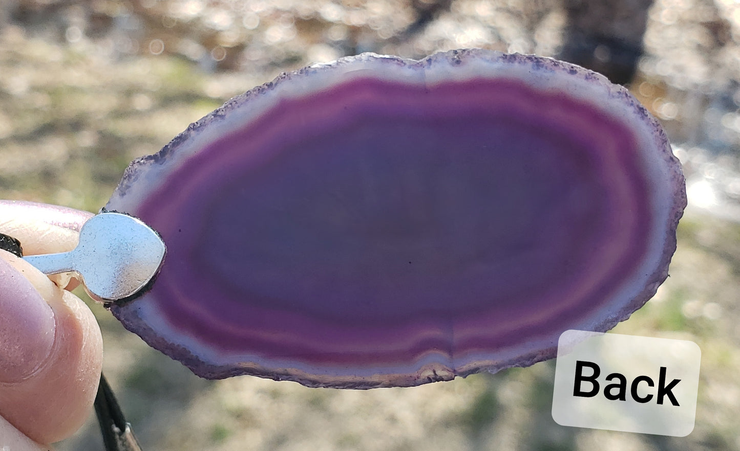 Purple Agate Slice Necklace Item JL137