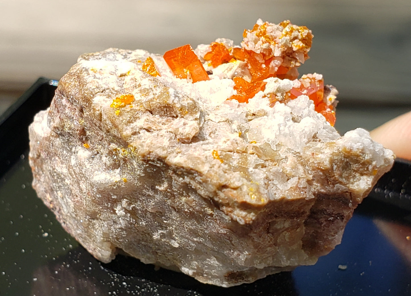 Wulfenite, Red Cloud Mine Arizona, UV Reactive, SP226
