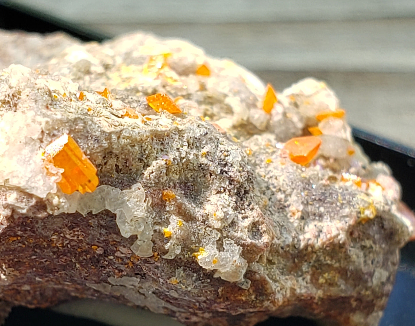 Wulfenite, Red Cloud Mine Arizona, UV Reactive, SP229