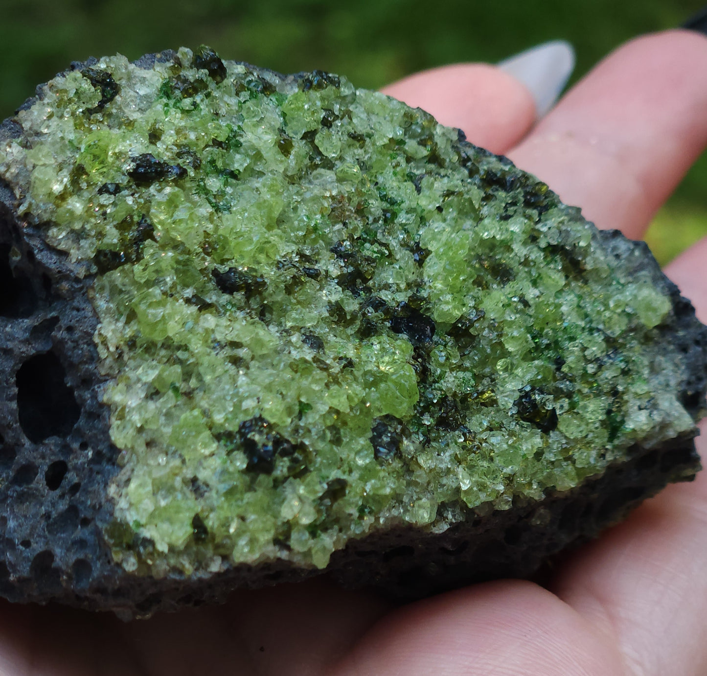 Peridot Olivine on Basalt Specimen ItemSP313