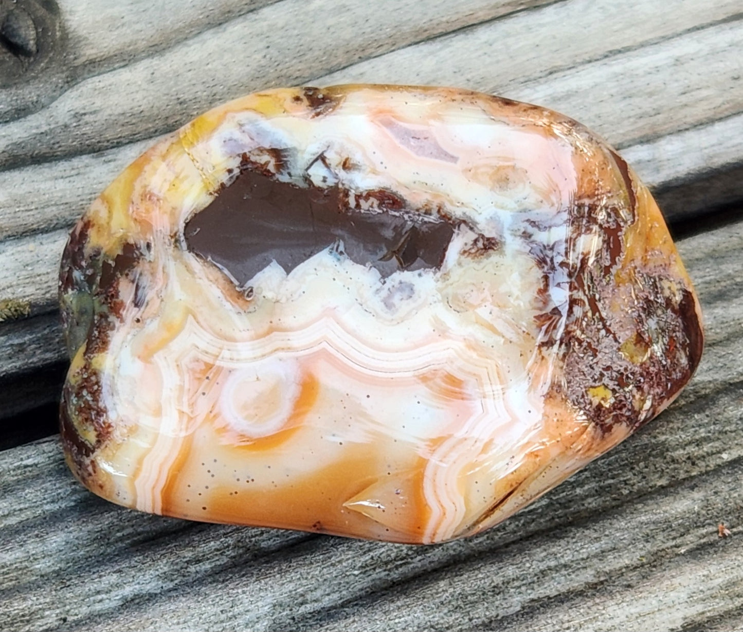 Tumbled Banded Agate, Self Tumbled, Item TA334