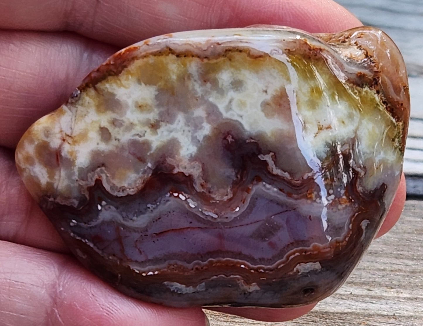 Tumbled Banded Agate, Self Tumbled, Item TA339