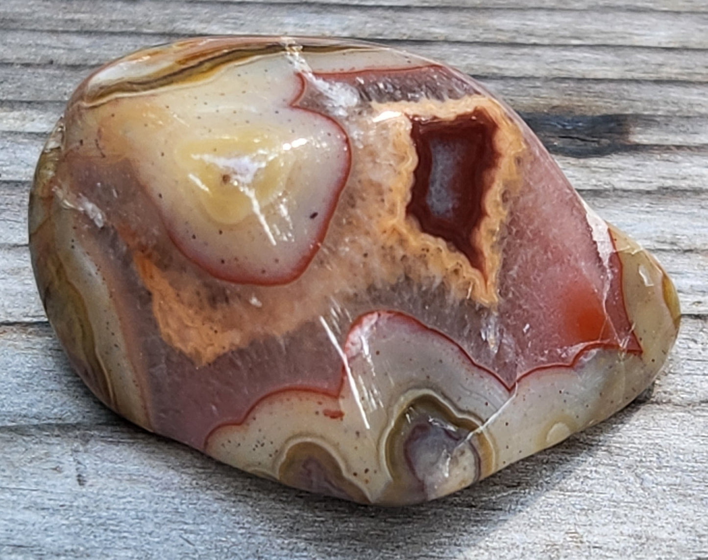 Tumbled Banded Agate, Self Tumbled, Item TA347
