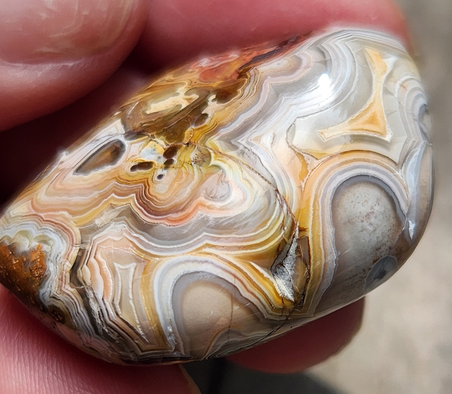 Tumbled Crazy Lace Agate, Self Tumbled, Item TA372