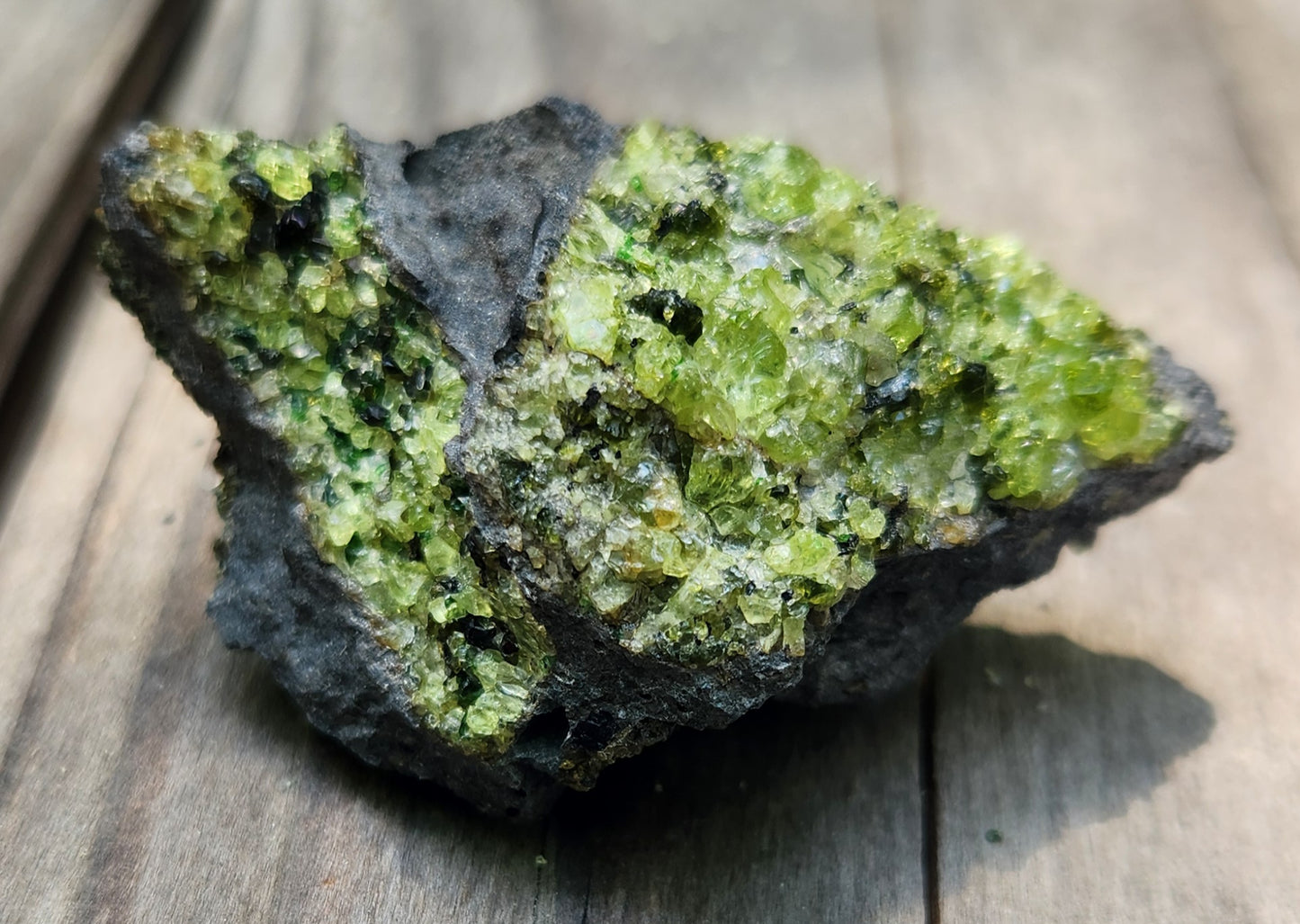 Peridot Olivine on Basalt Specimen ItemSP376