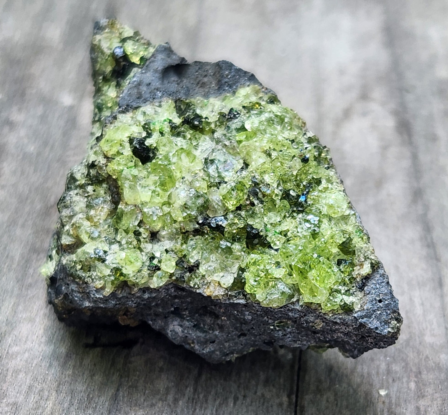 Peridot Olivine on Basalt Specimen ItemSP376