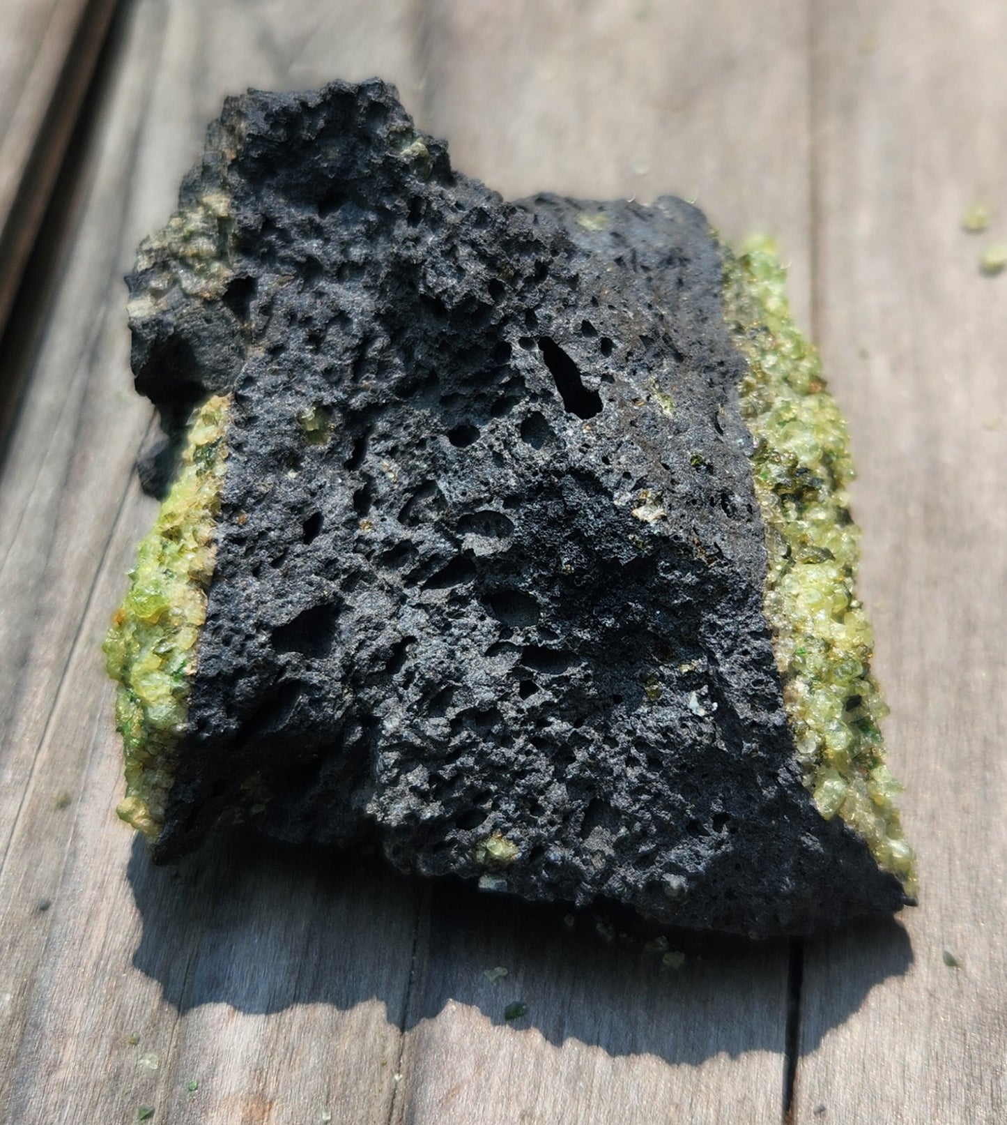 Peridot Olivine on Basalt Specimen ItemSP377
