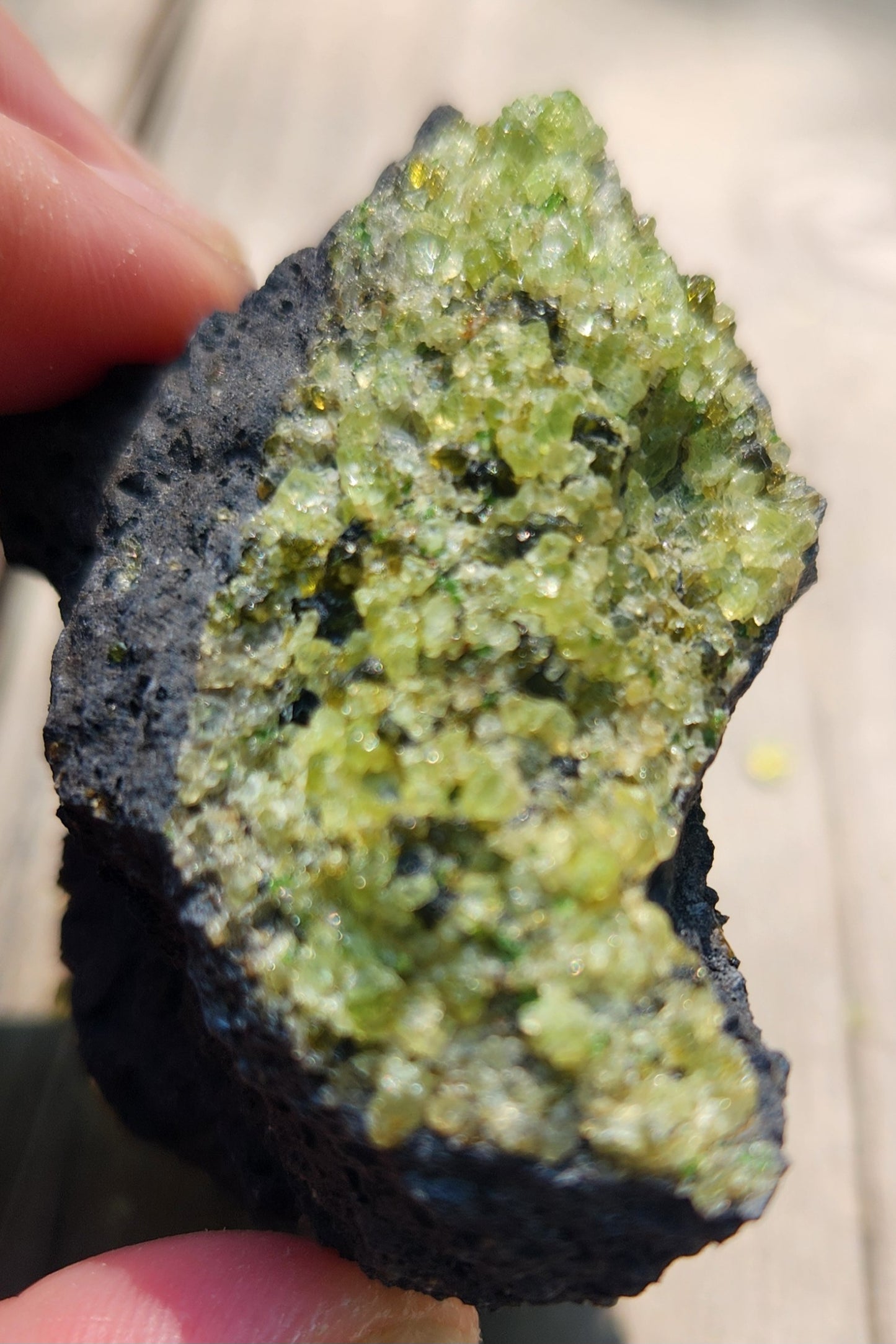 Peridot Olivine on Basalt Specimen ItemSP377