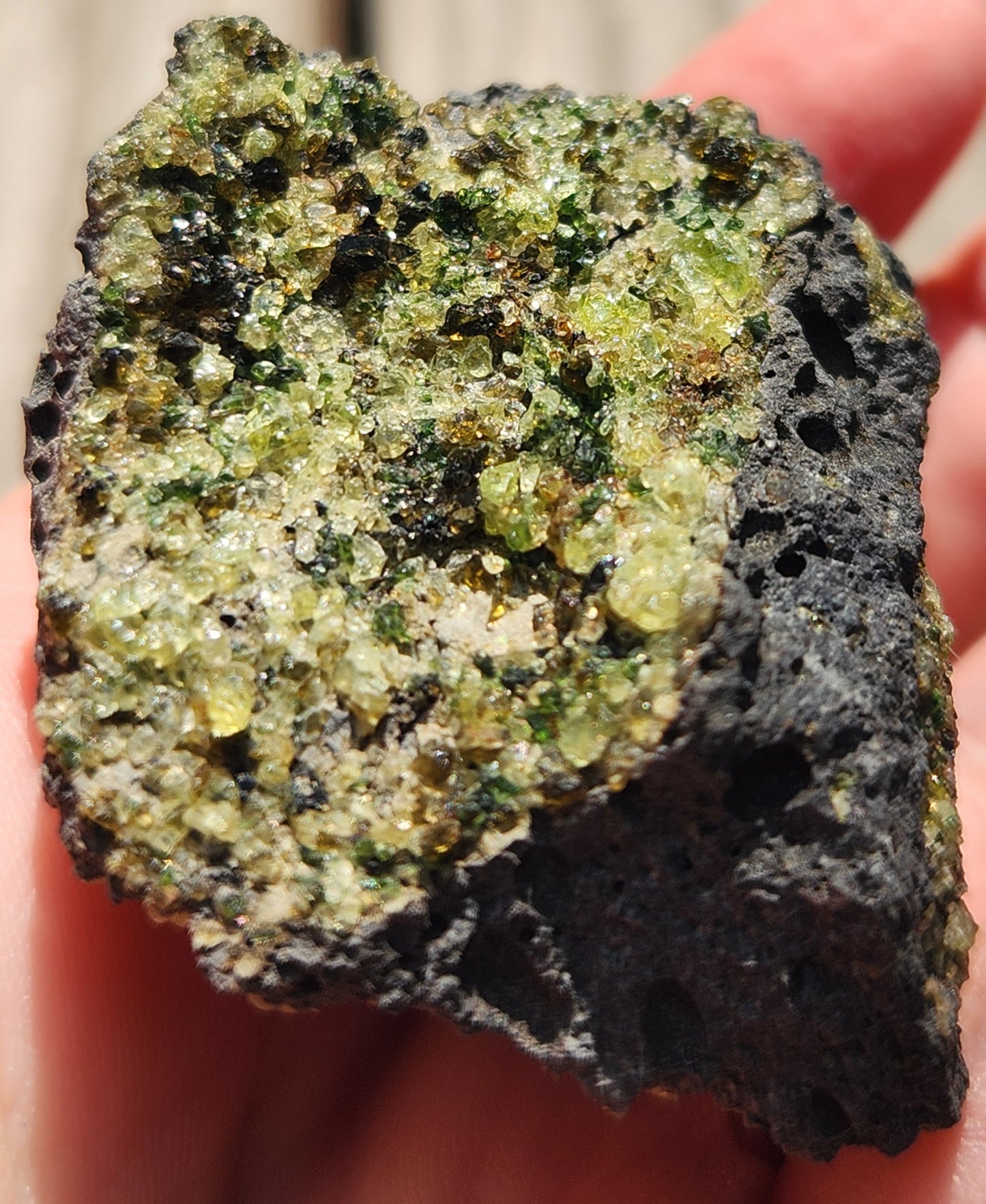 Peridot Olivine on Basalt Specimen ItemSP380
