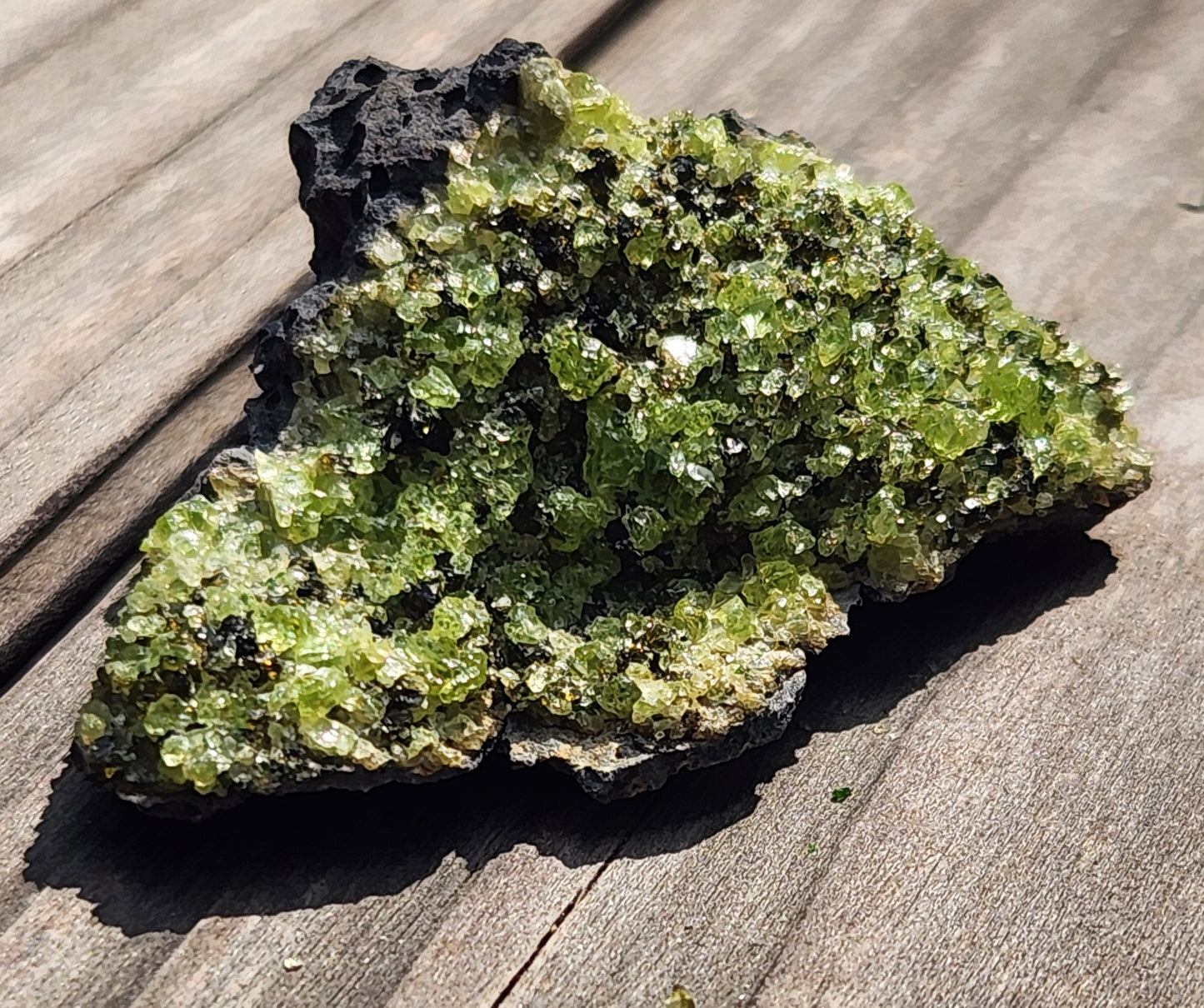 Peridot Olivine on Basalt Specimen ItemSP381