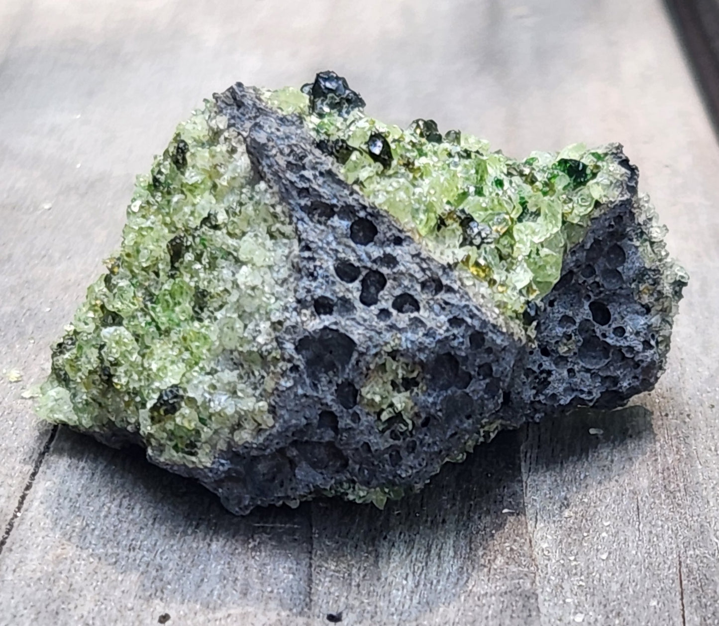 Peridot Olivine on Basalt Specimen ItemSP382