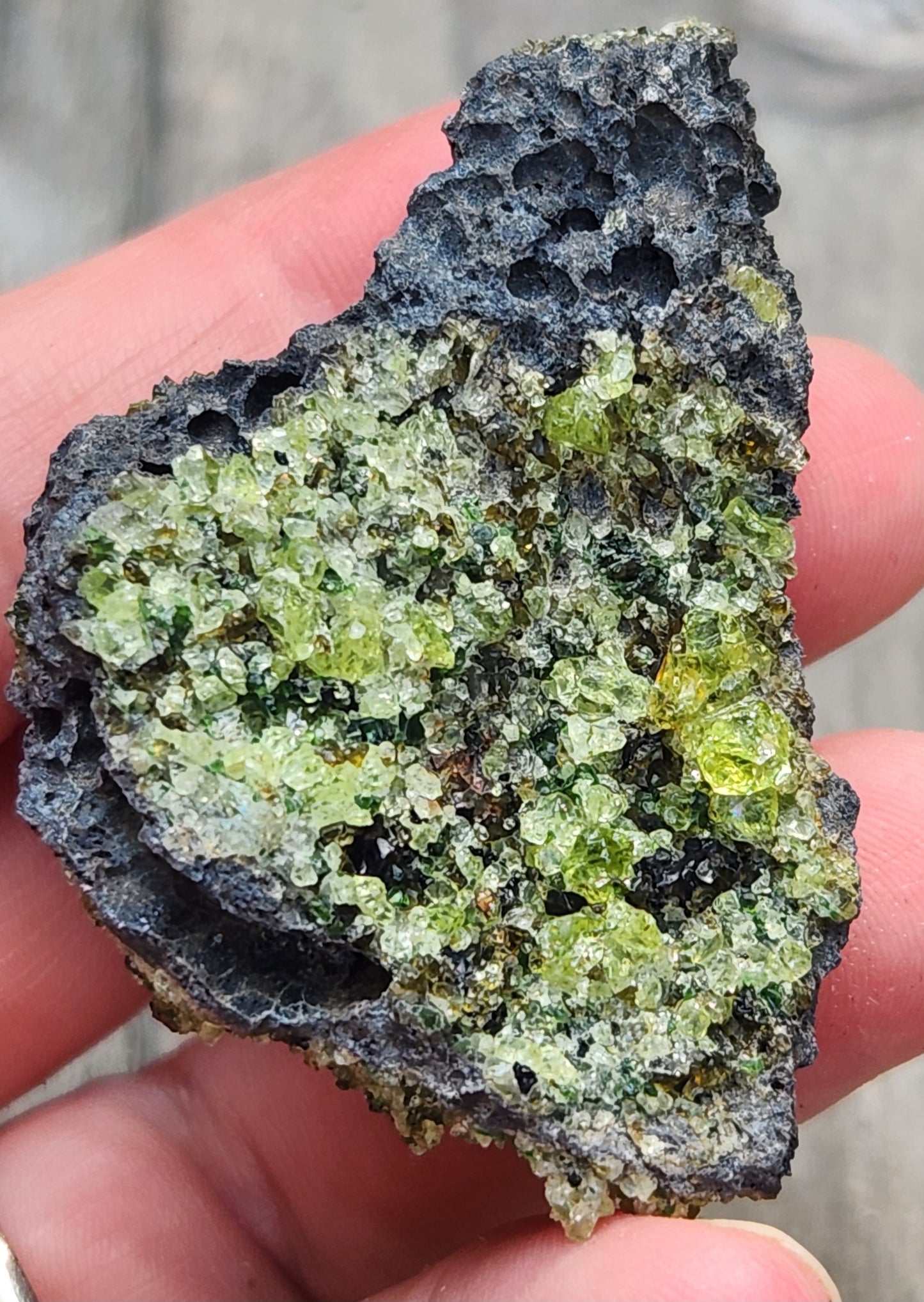Peridot Olivine on Basalt Specimen ItemSP382