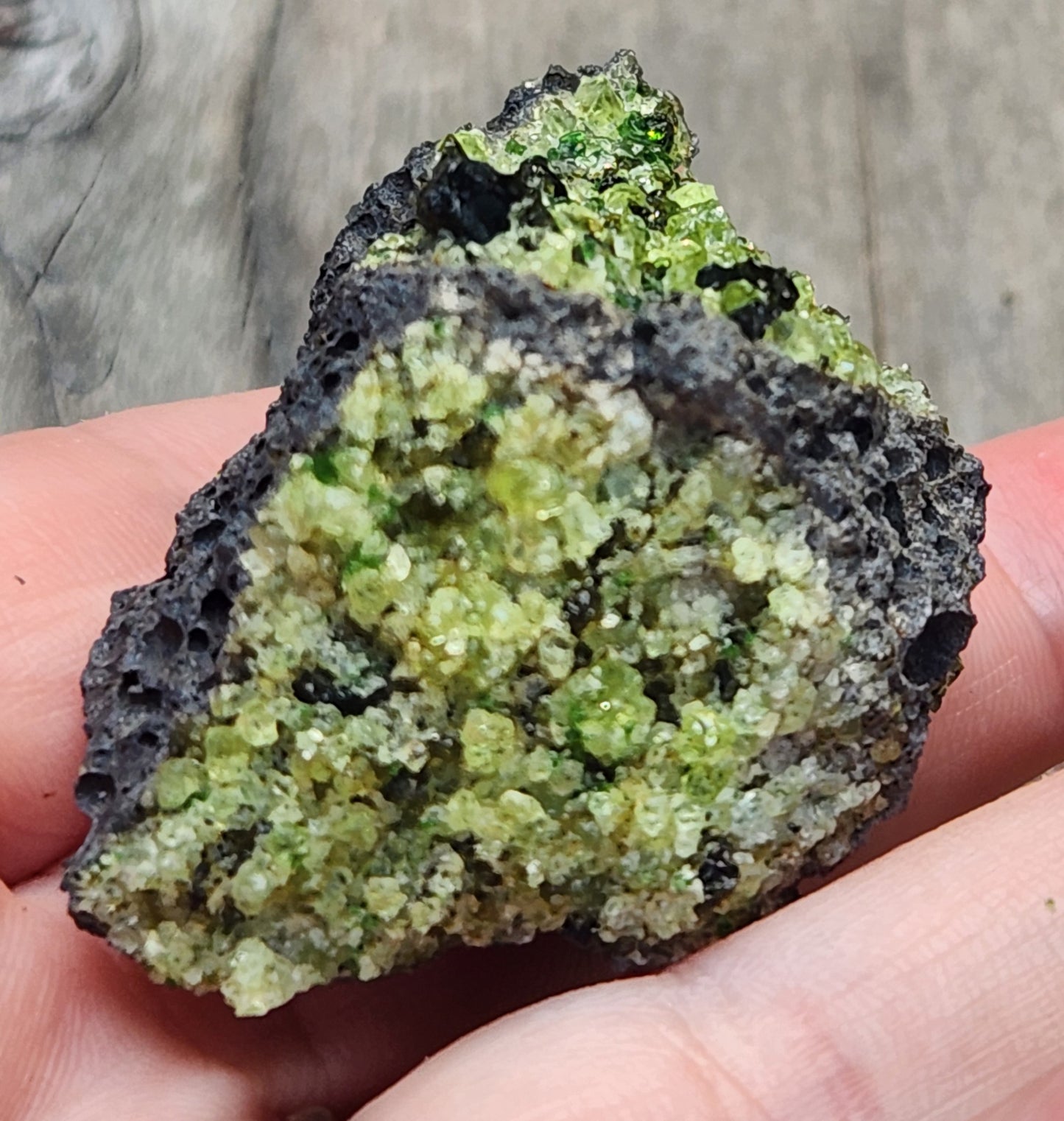 Peridot Olivine on Basalt Specimen ItemSP382