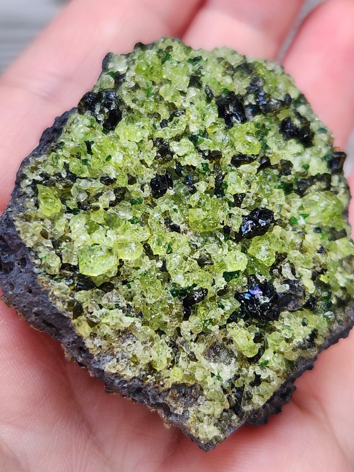 Peridot Olivine on Basalt Specimen ItemSP387