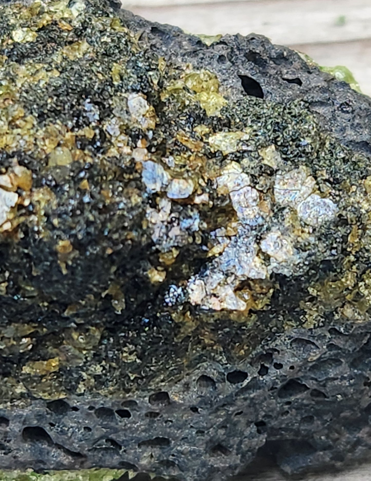 Peridot Olivine on Basalt Specimen ItemSP388