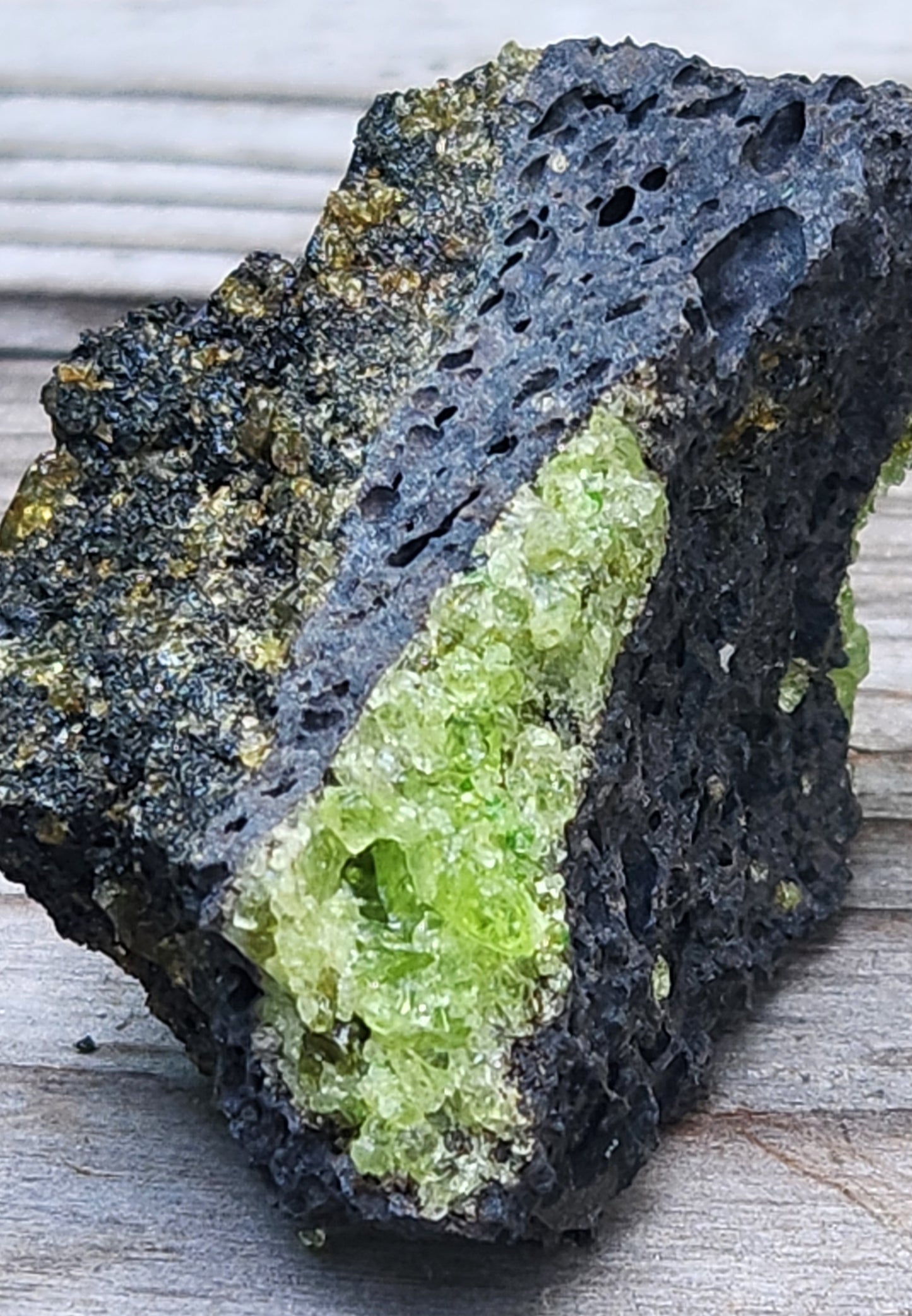 Peridot Olivine on Basalt Specimen ItemSP388