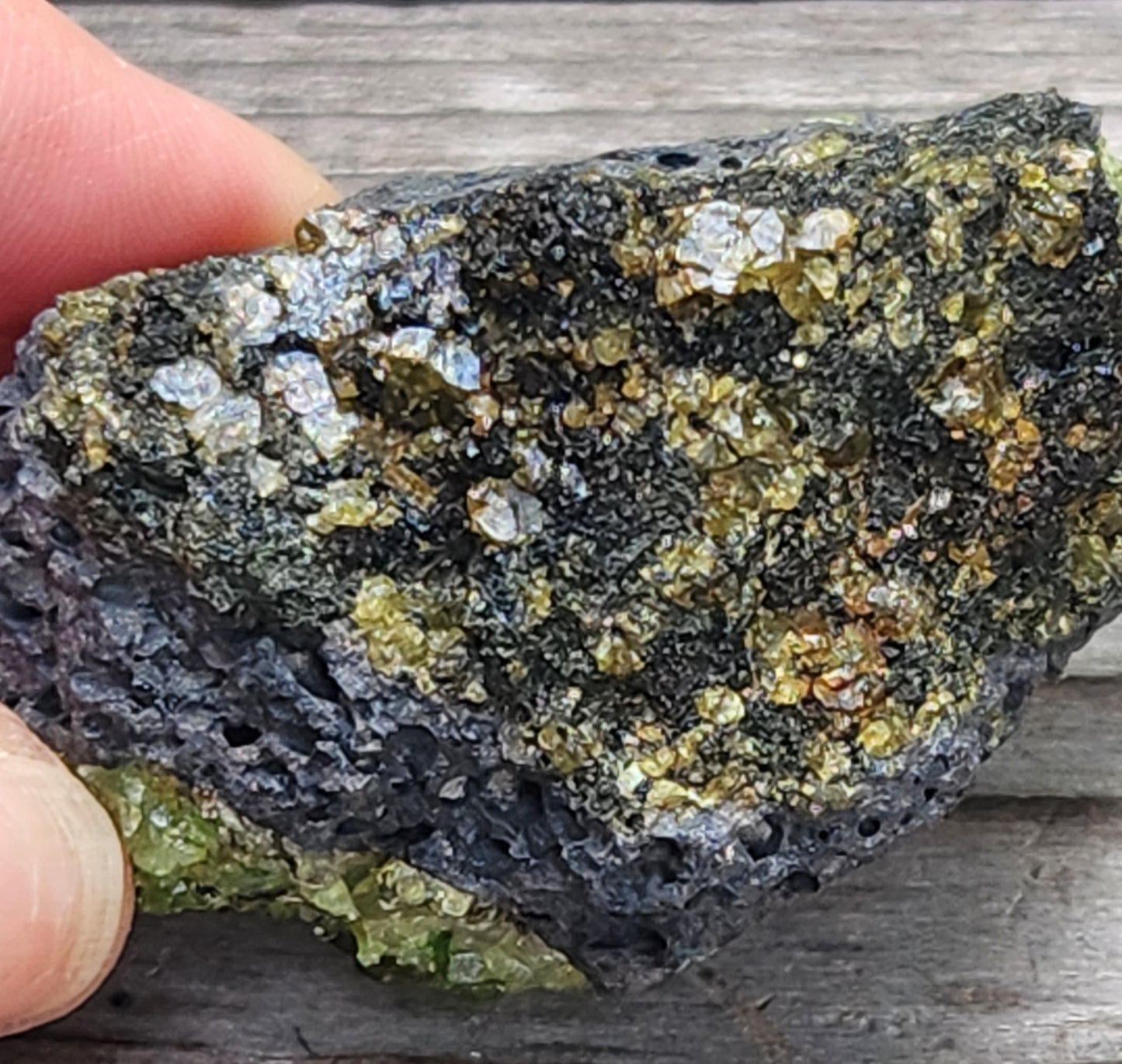 Peridot Olivine on Basalt Specimen ItemSP388