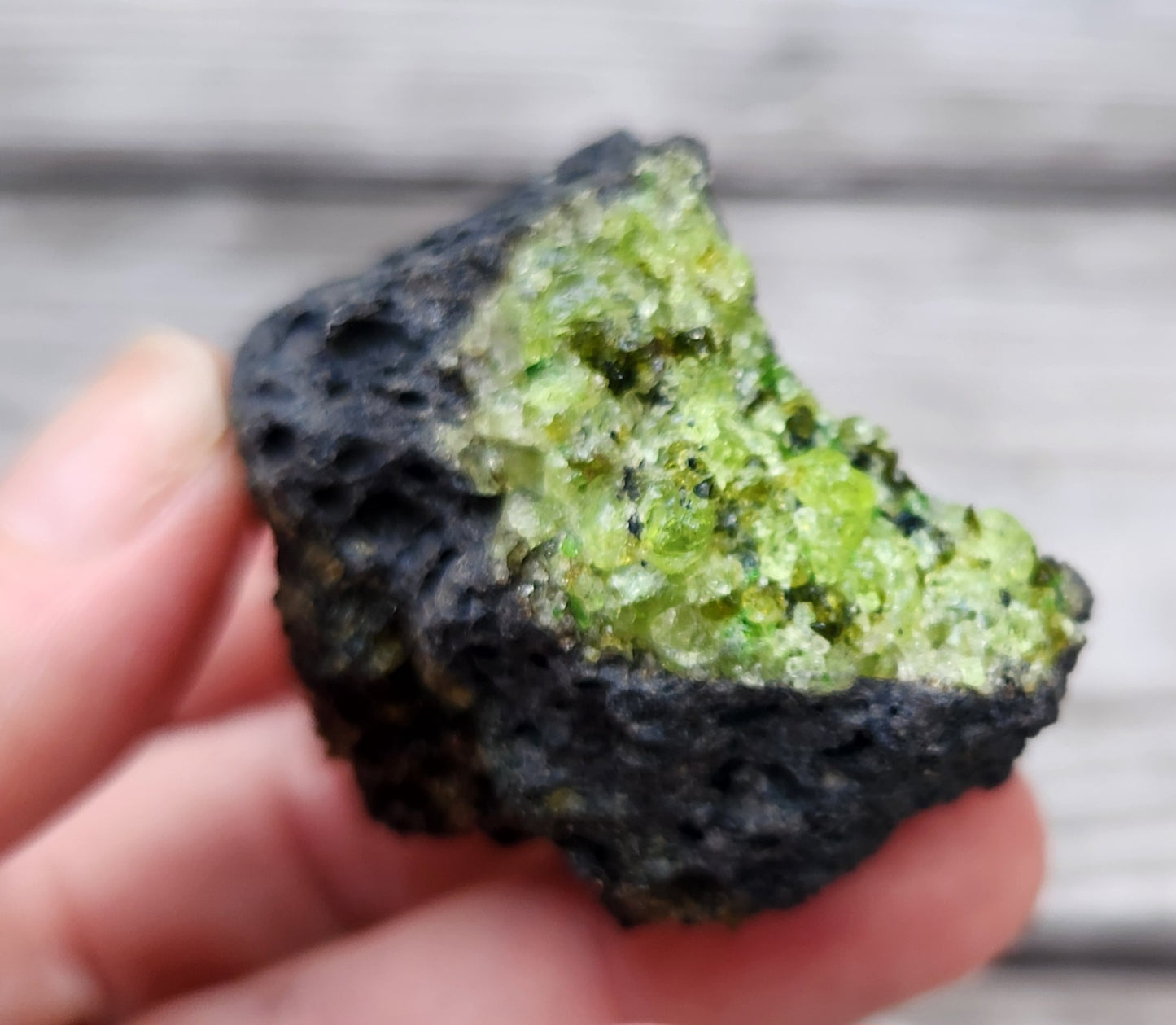 Peridot Olivine on Basalt Specimen ItemSP388
