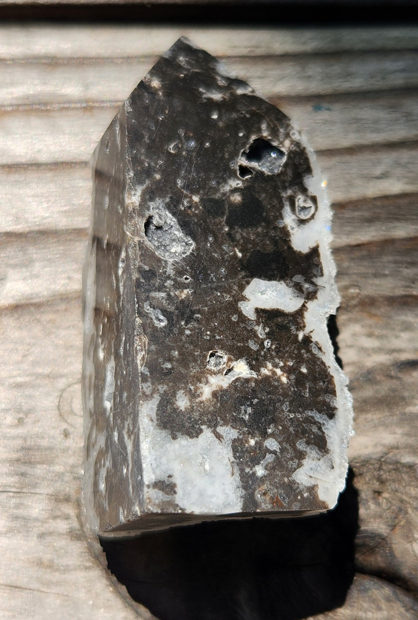 Black Sphalerite Druzy Tower Obelisk Item TW421