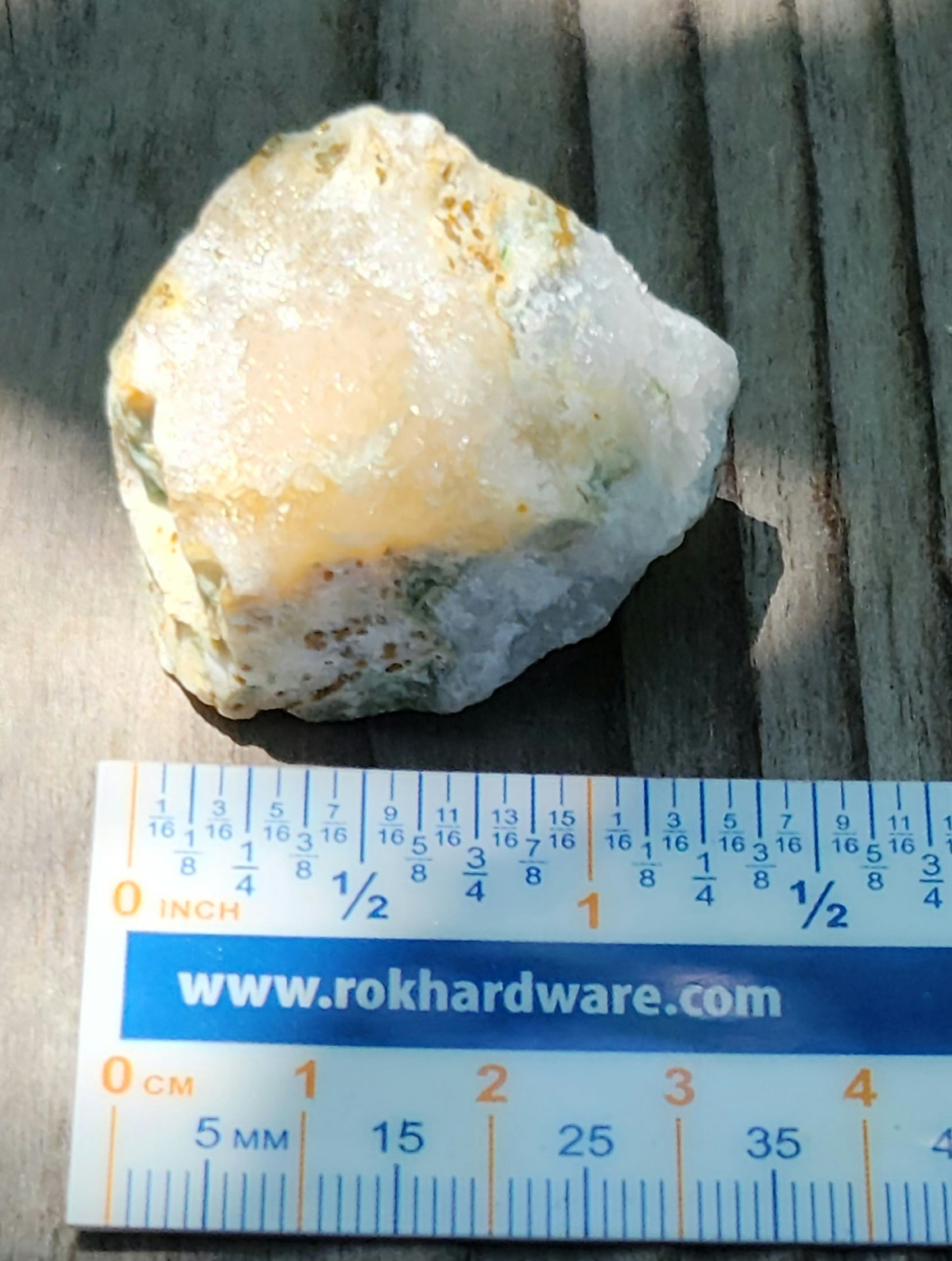 Ocean Jasper druzy showing micro-crystals ruler