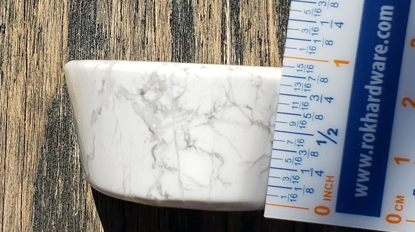 Polished white howlite heart bowl ruler CV14-4