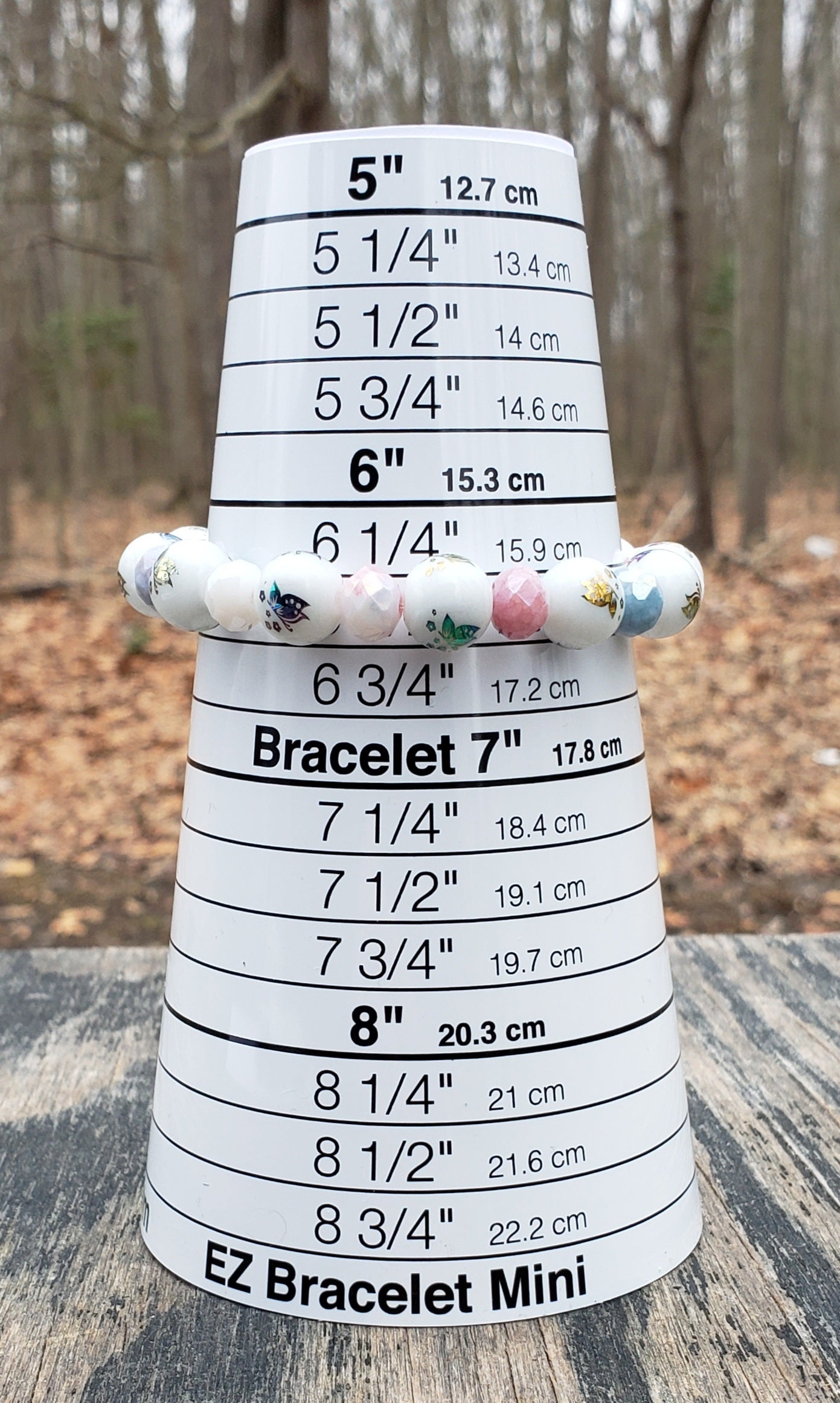 Pastel Butterfly Glass Stretch Bracelet Item JL35