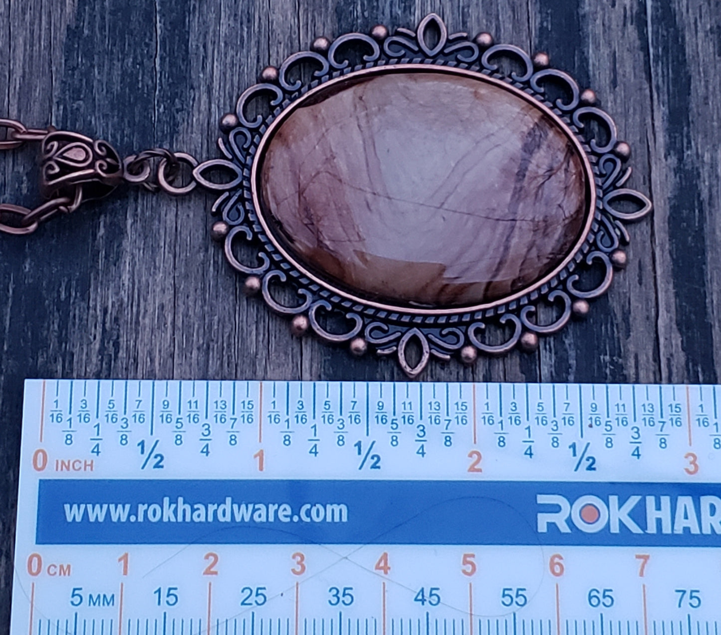 Biggs Jasper and Red Copper Necklace 40x30mm Item JL101