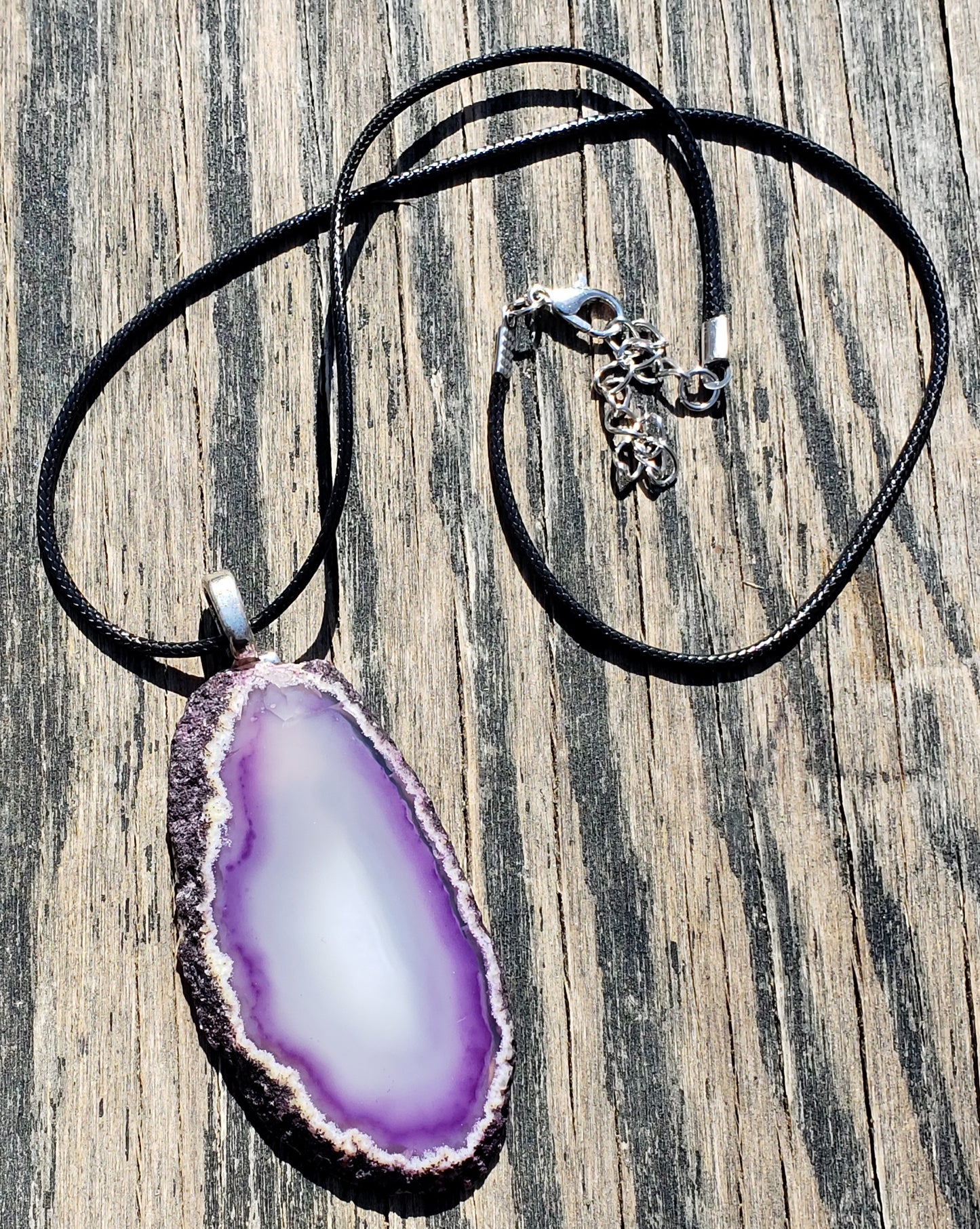 Purple Agate Slice Necklace Item JL138