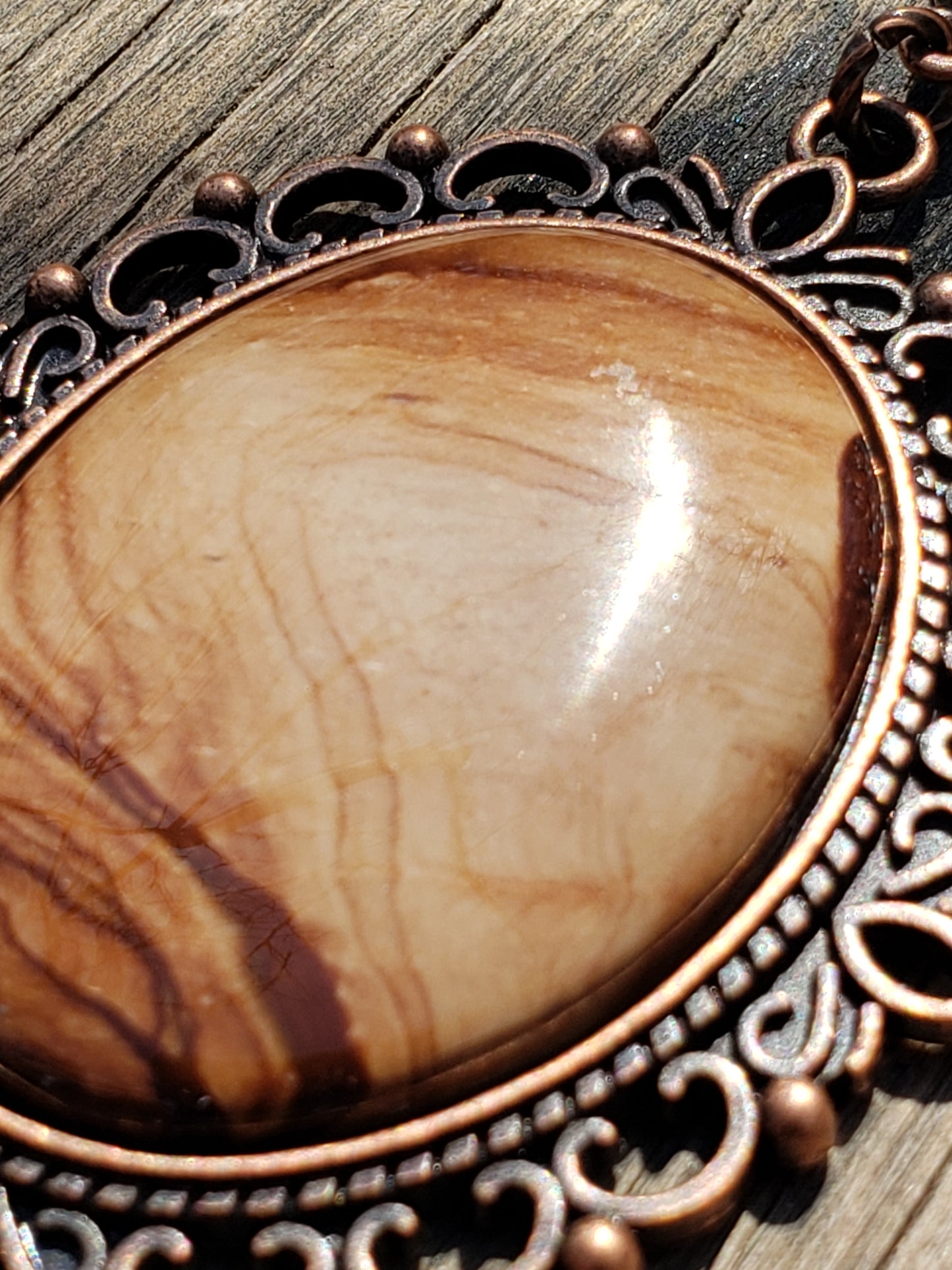 Biggs Jasper and Red Copper Necklace 40x30mm Item JL101