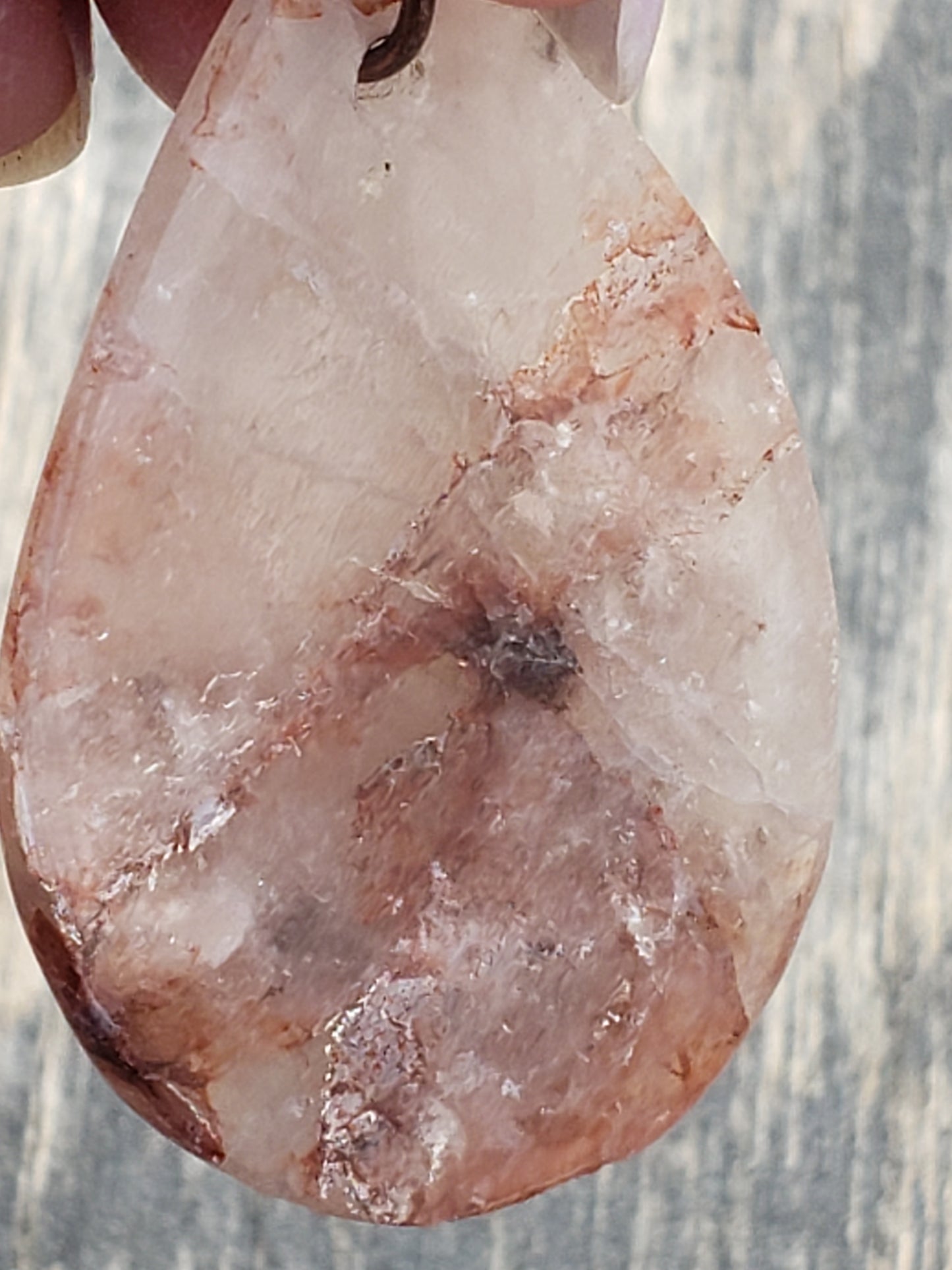 Ferruginous Quartz Iron Quartz Fire Quartz Teardrop Necklace Item JL109