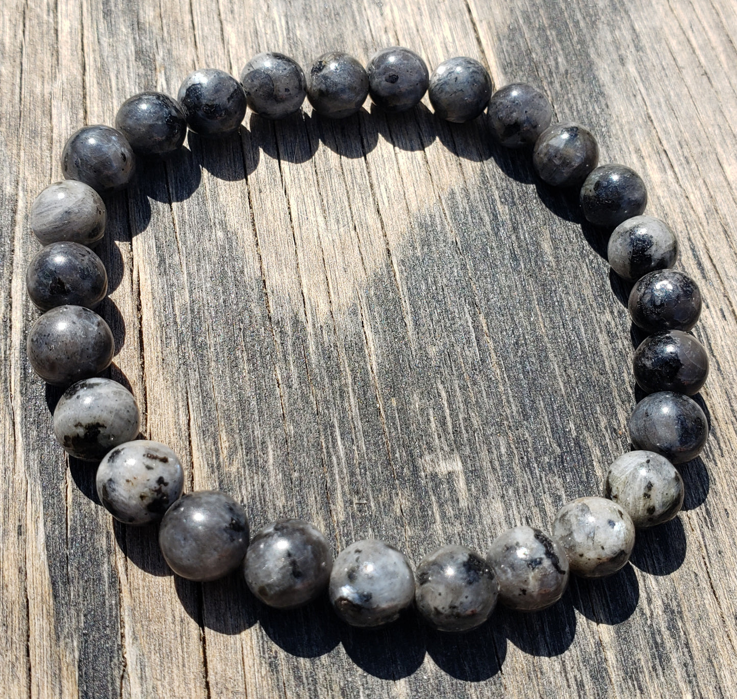 Larvikite Stretch Bracelet Mens Size Item JL98