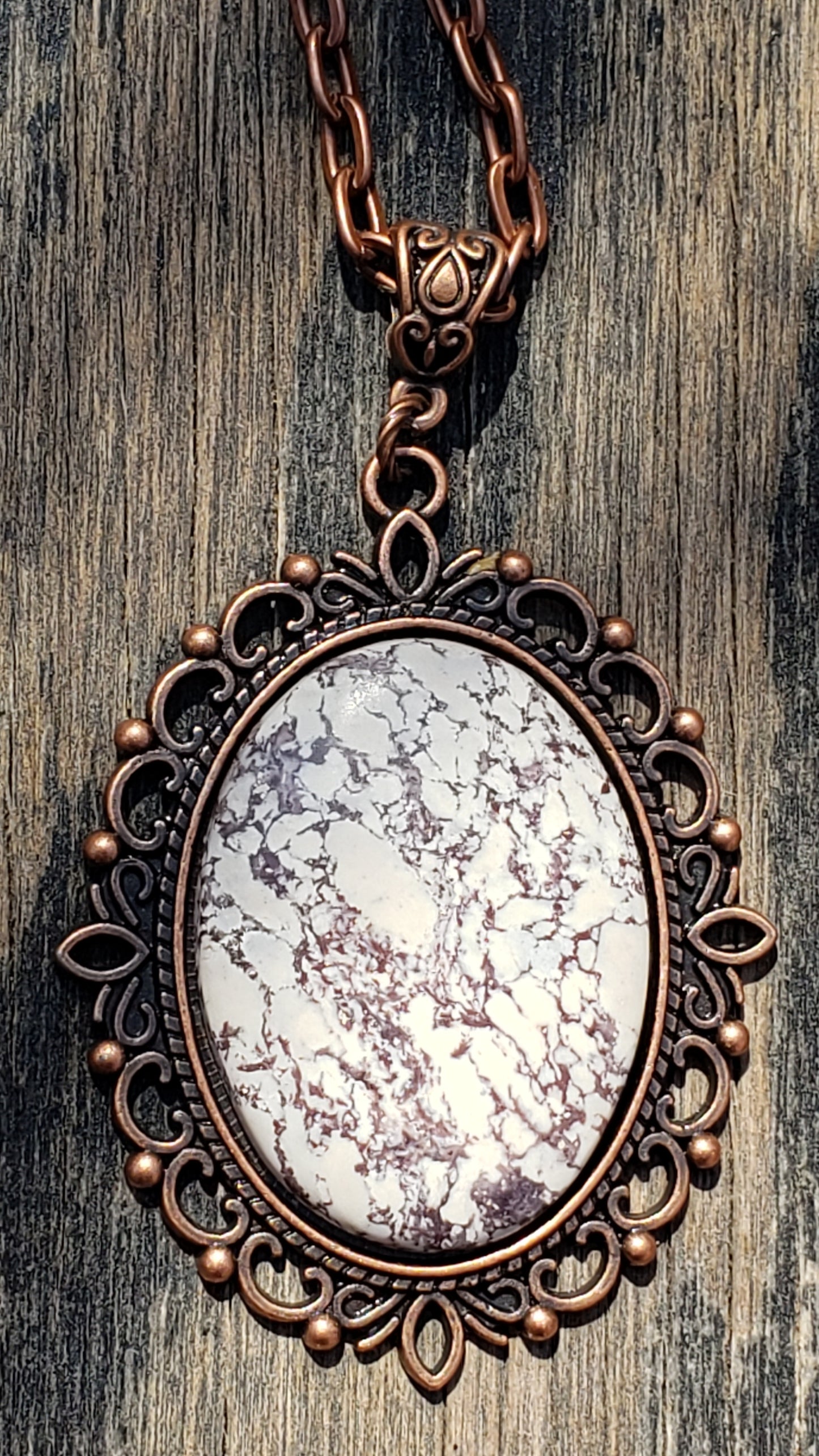 Viper Jasper and Red Copper Necklace 40x30mm Item JL99