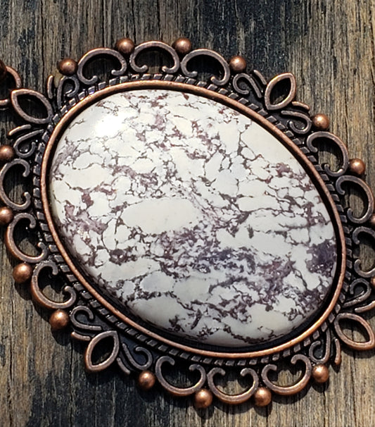 Viper Jasper and Red Copper Necklace 40x30mm Item JL99