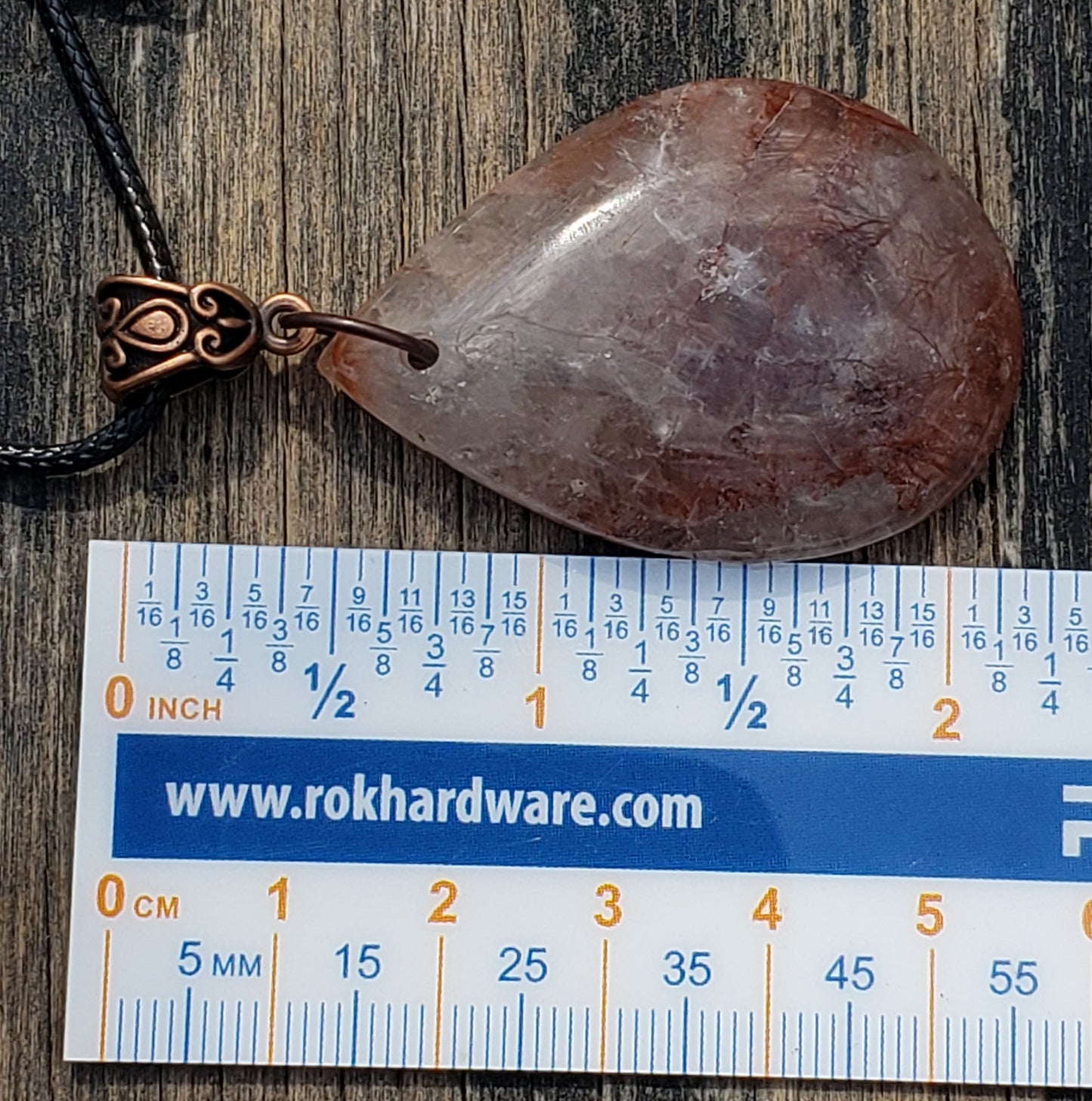 Ferruginous Quartz Iron Quartz Fire Quartz Teardrop Necklace Item JL109