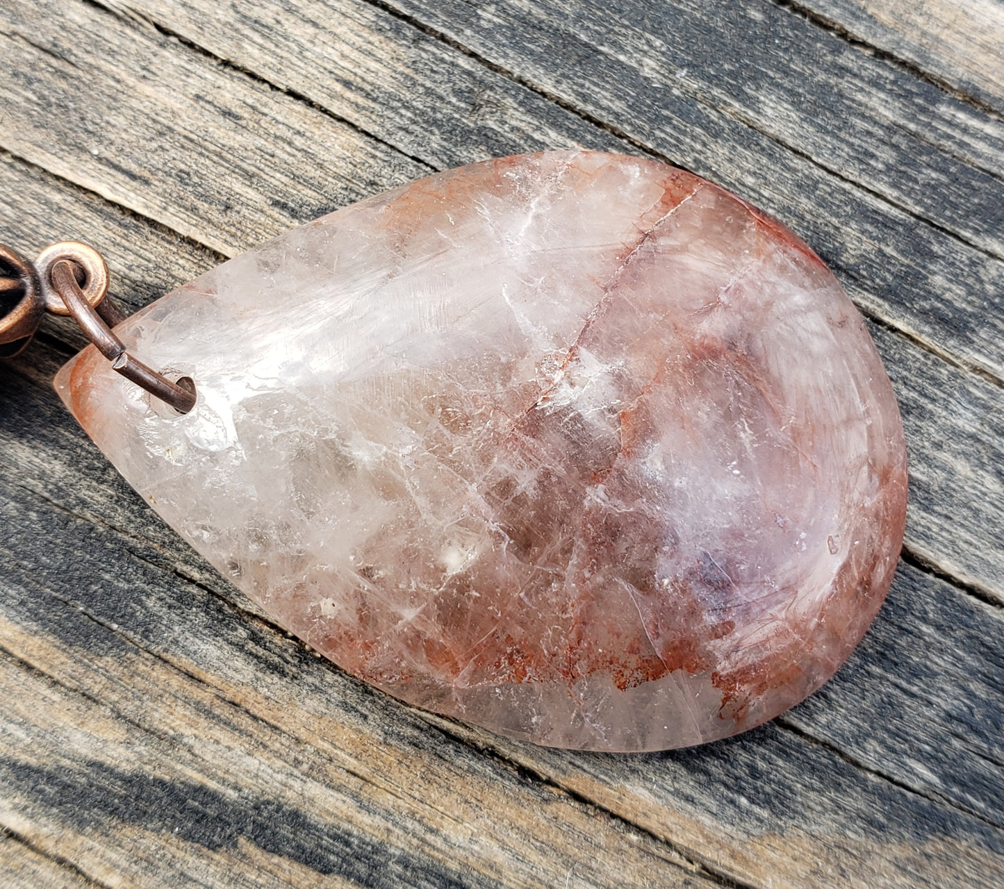 Ferruginous Quartz Iron Quartz Fire Quartz Teardrop Necklace Item JL109