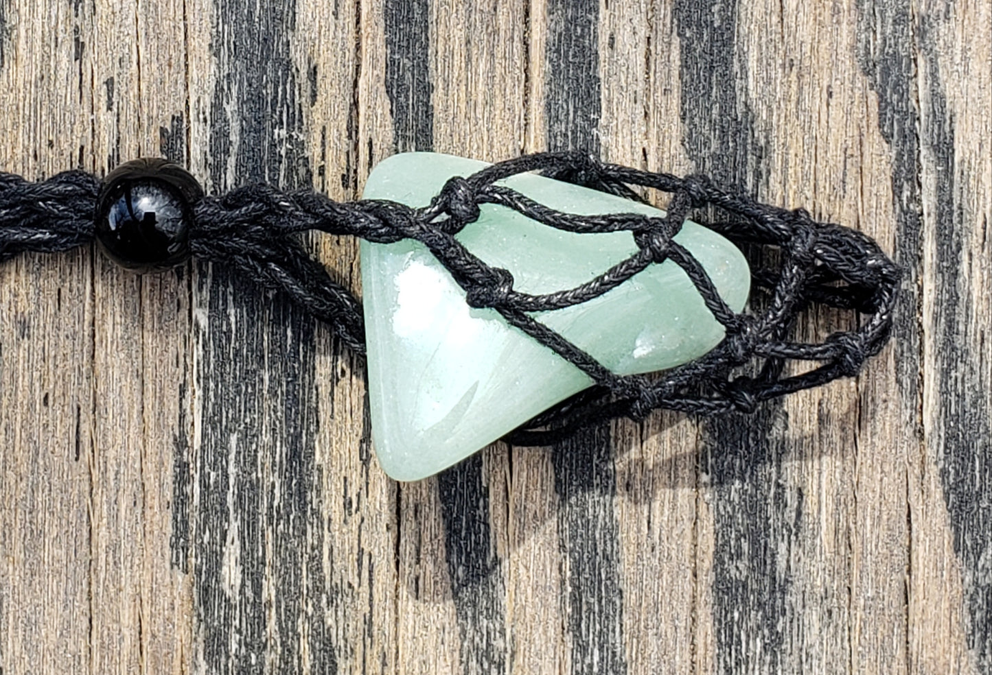 Aventurine Net Macrame Style Necklace Self Tumbled Item JL111