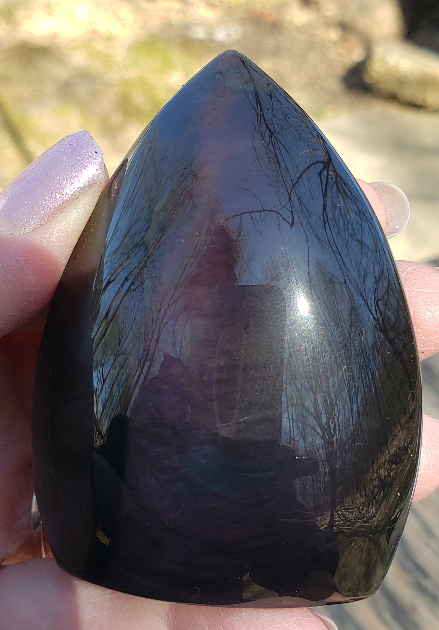 Rainbow Obsidian Flame Free Form Purple Flash ItemFF135