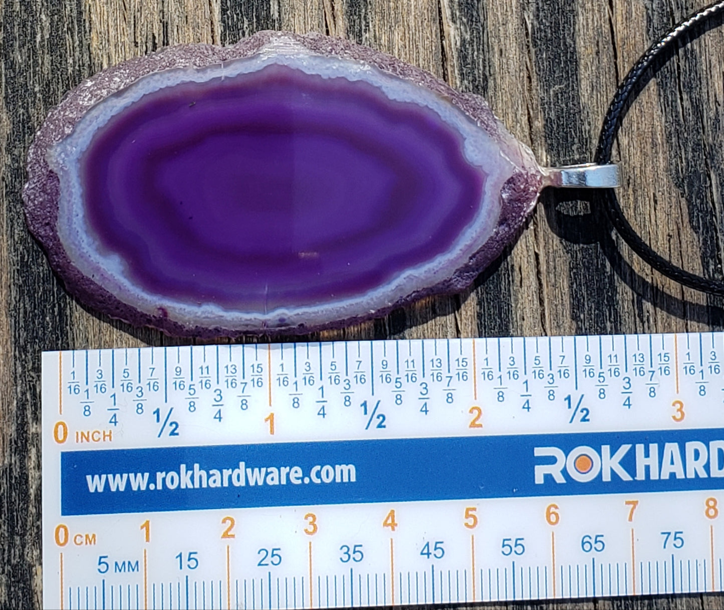Purple Agate Slice Necklace Item JL137