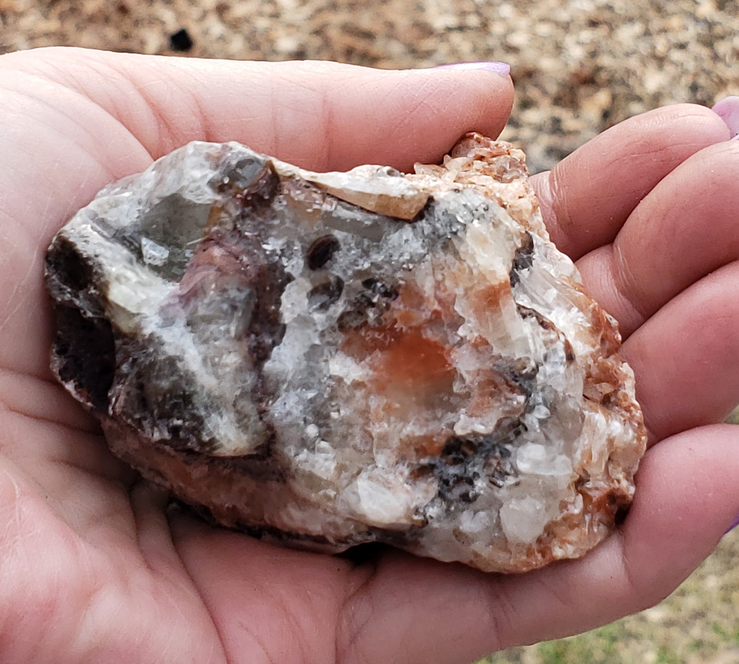 Tri Color Calcite Rough Rock UV Reactive ItemRR148