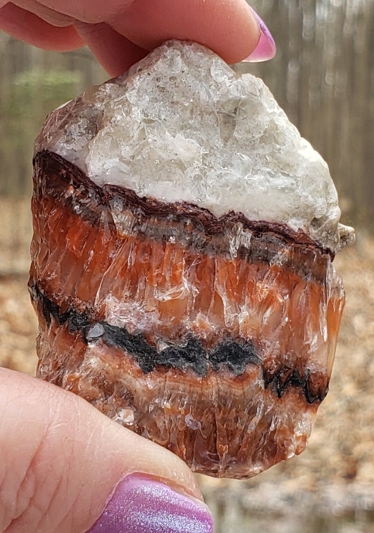 Tri Color Calcite Rough Rock UV Reactive ItemRR144
