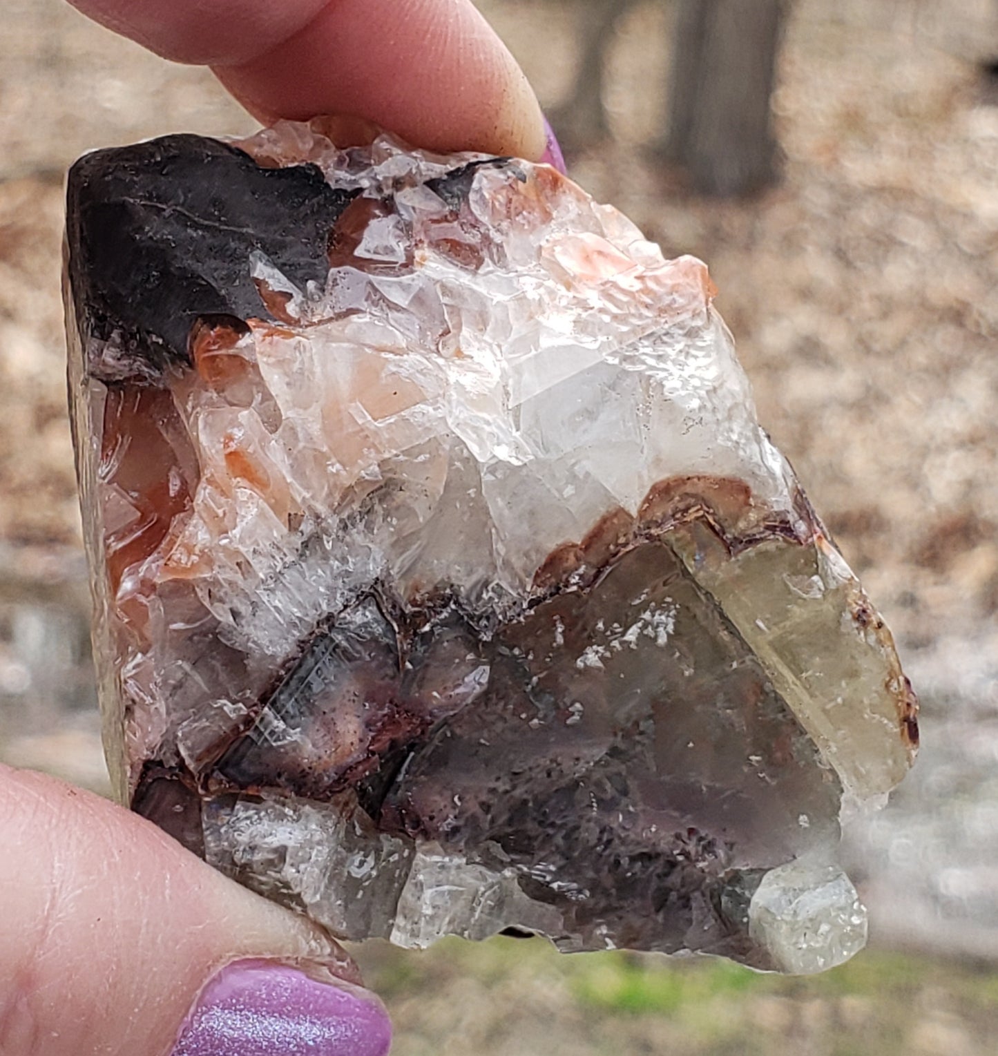 Tri Color Calcite Rough Rock UV Reactive ItemRR145