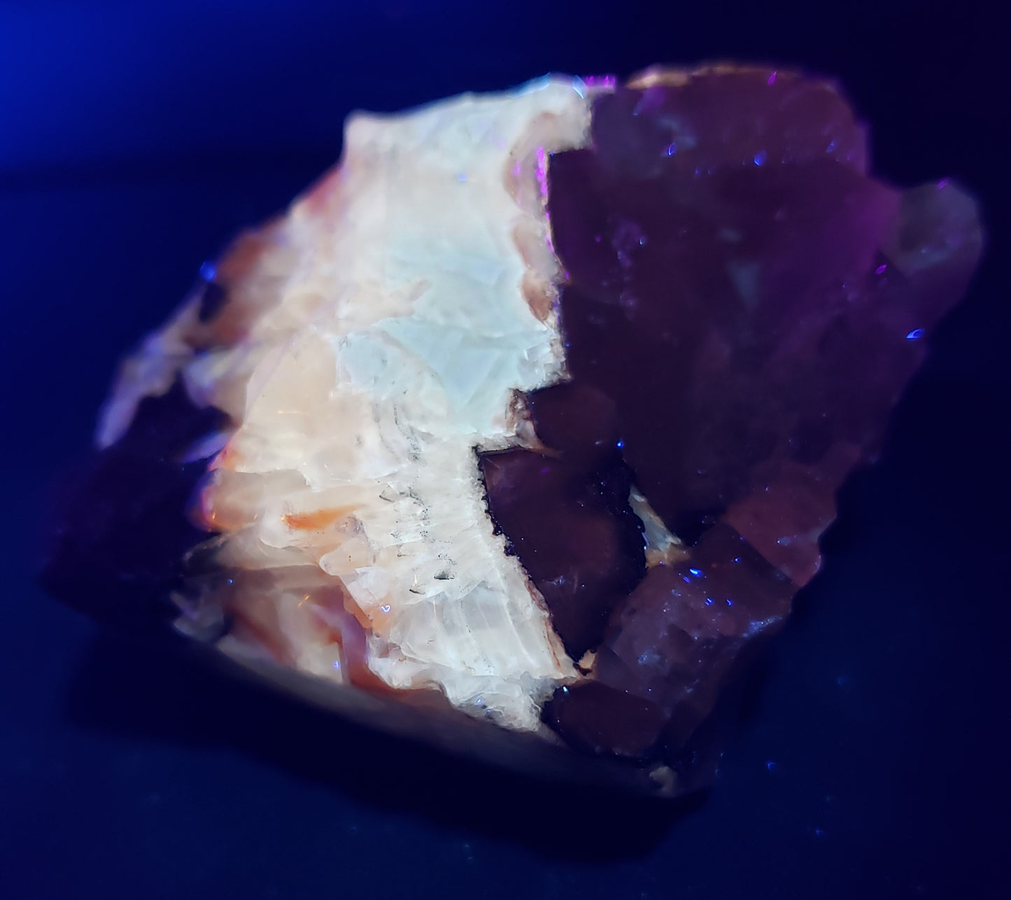 Tri Color Calcite Rough Rock UV Reactive ItemRR145
