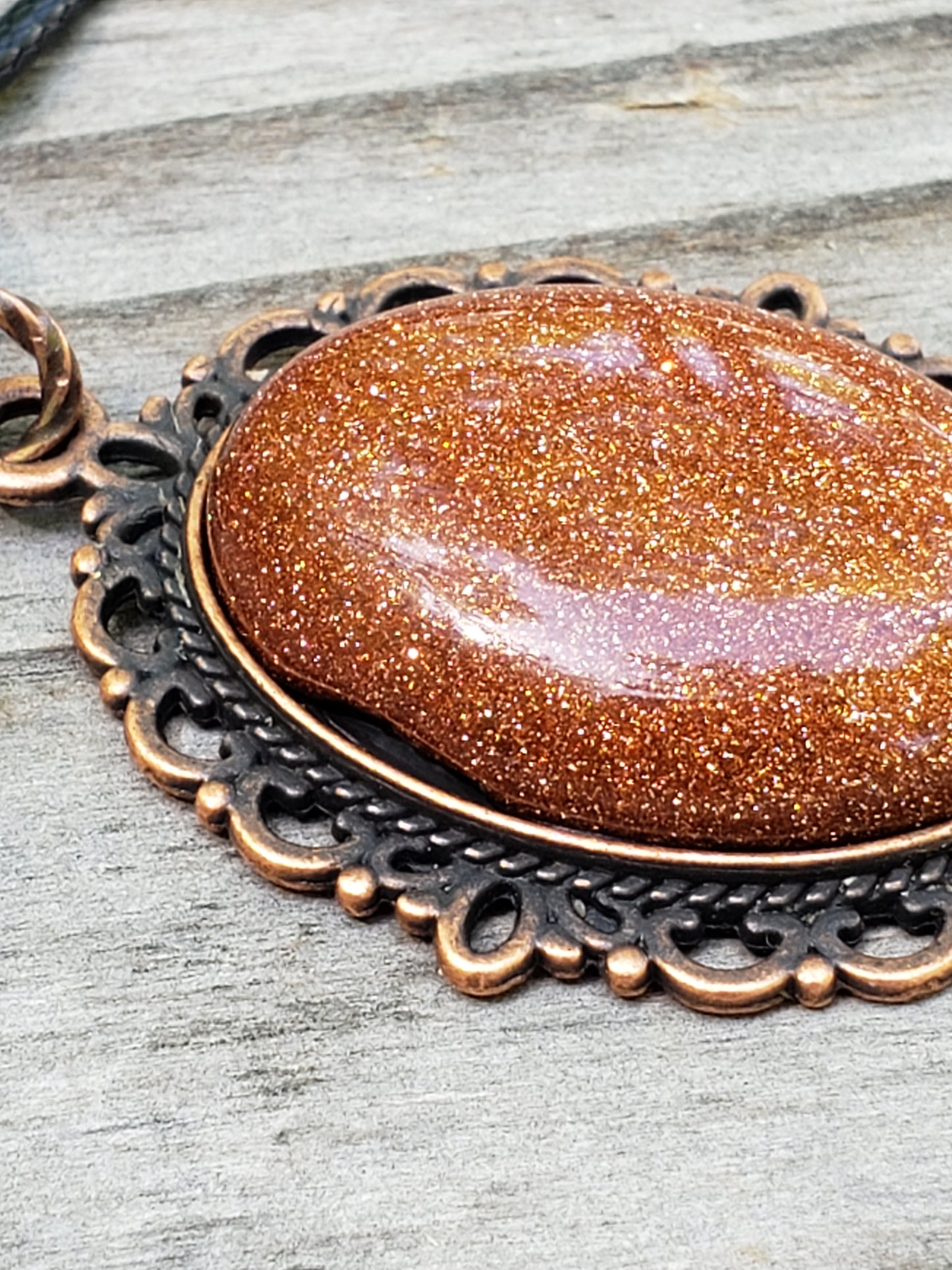 Goldstone Necklace 25x18mm Item JL209