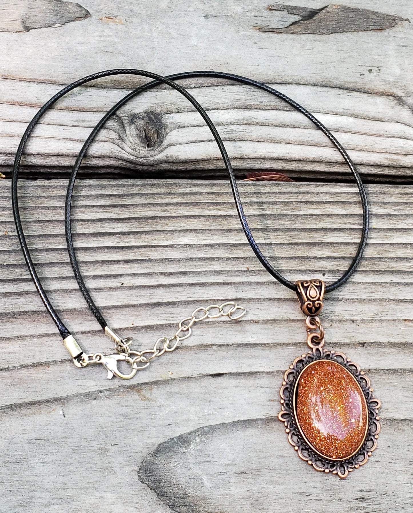 Goldstone Necklace 25x18mm Item JL209